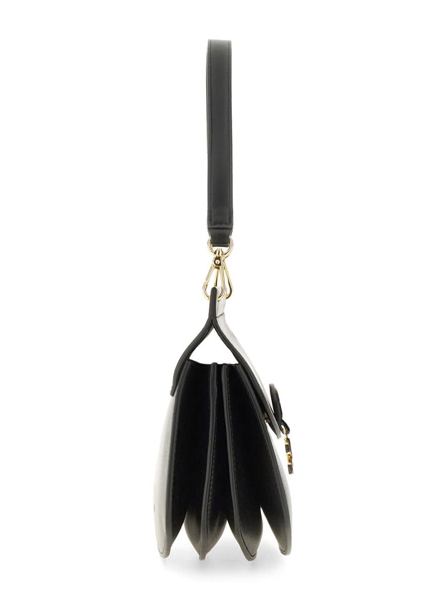 Ganni Small Shoulder Bag With Adjustable Strap And Gold-tone Hardware In Black