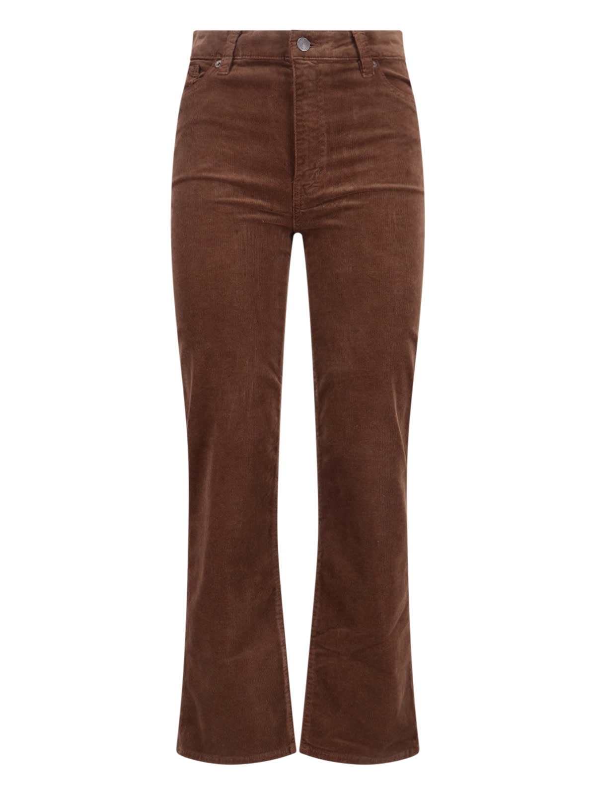 Frame Corduroy Straight Pants In Brown