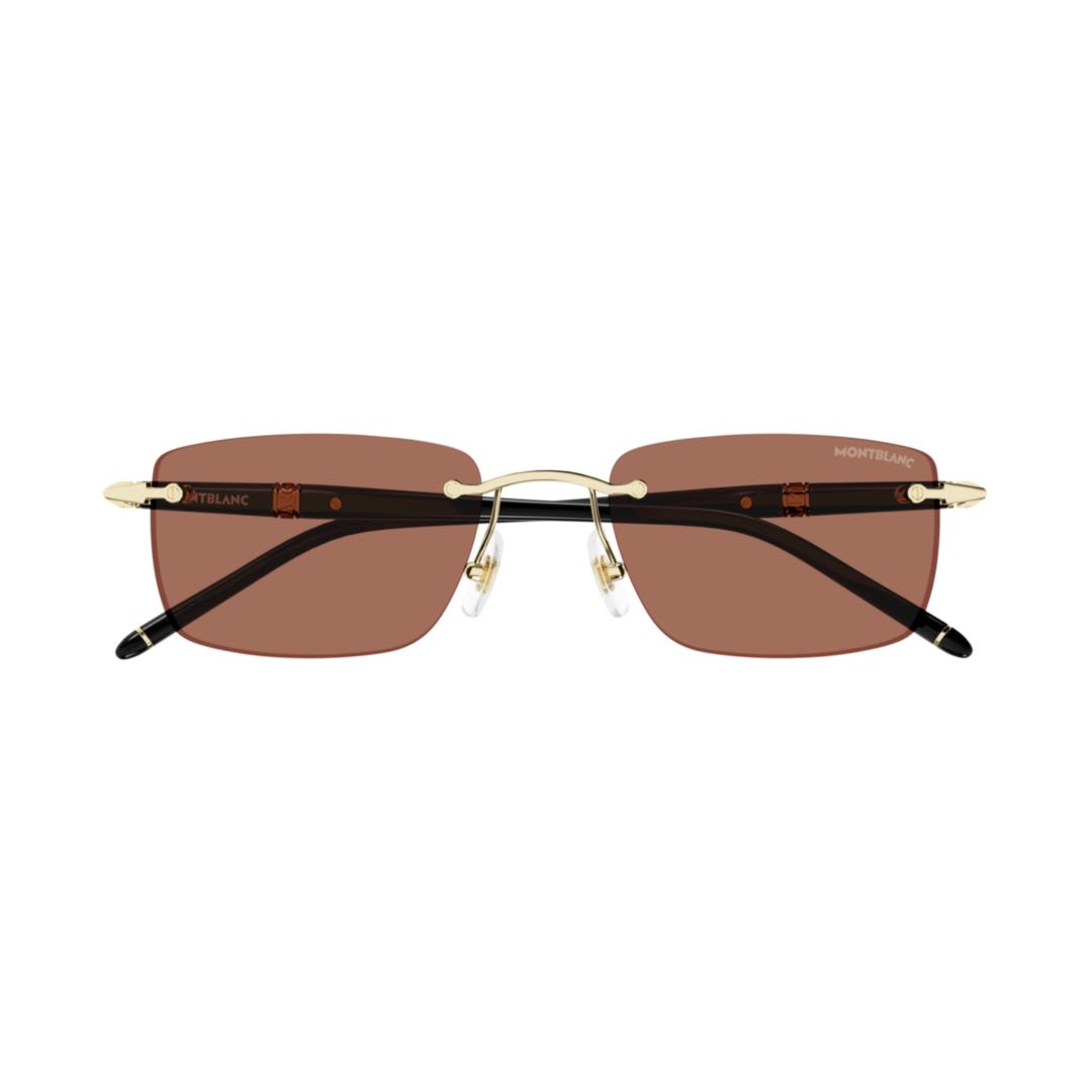 Montblanc Mb0344s-007gold-black-orange In Brown