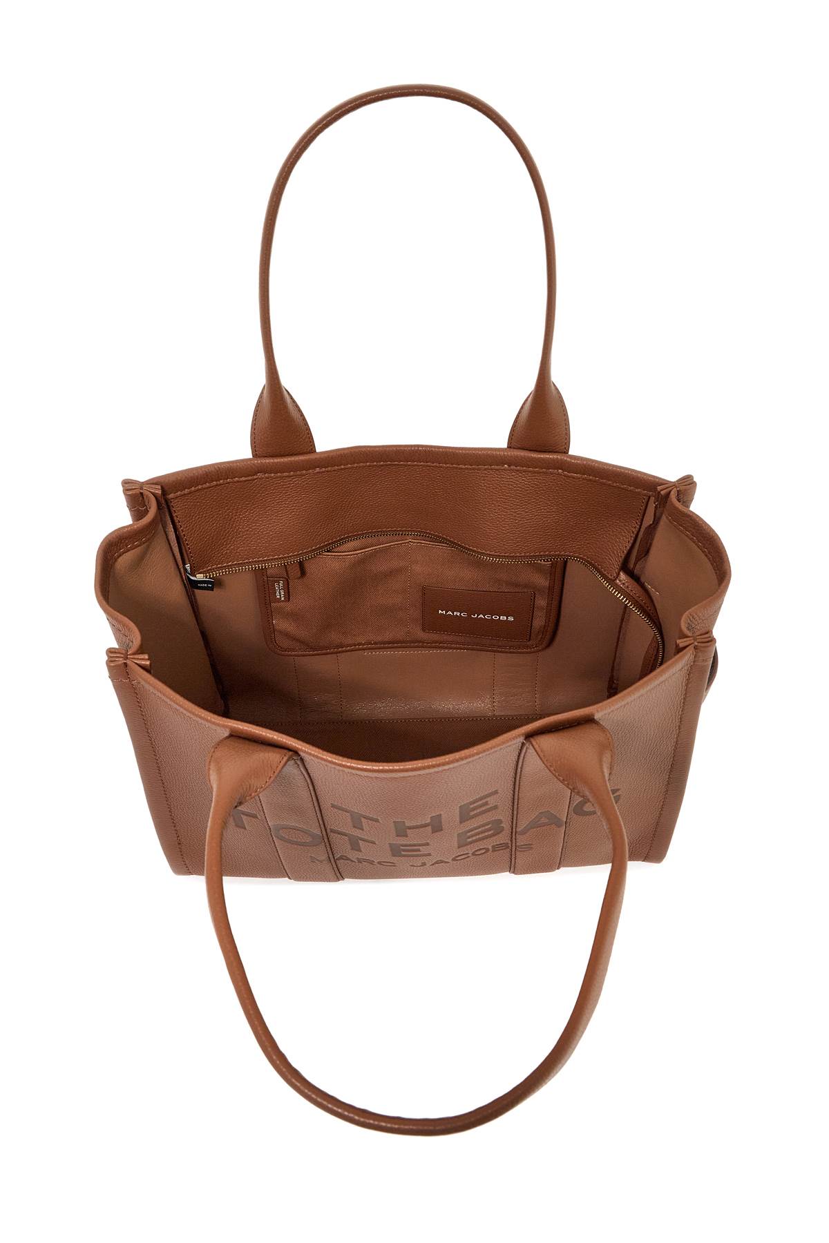 Shop Marc Jacobs The Leather Large Tote Bag In Argan Oil (brown)