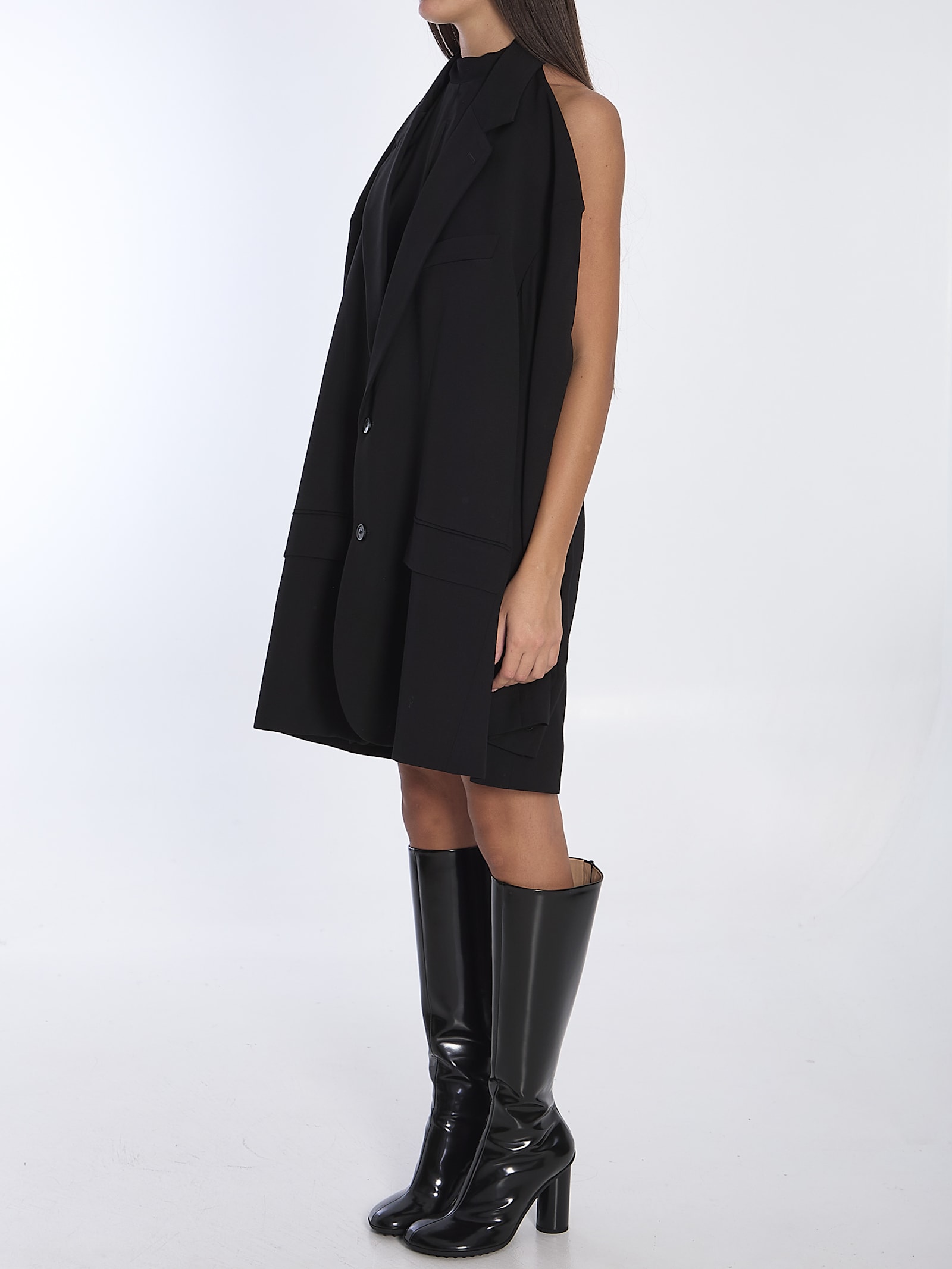 Shop Balenciaga Suspended Jacket Dress In Black