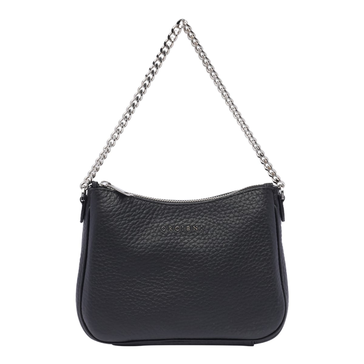 Shop Orciani Mini New Moon Soft Crossbody Bag In Black