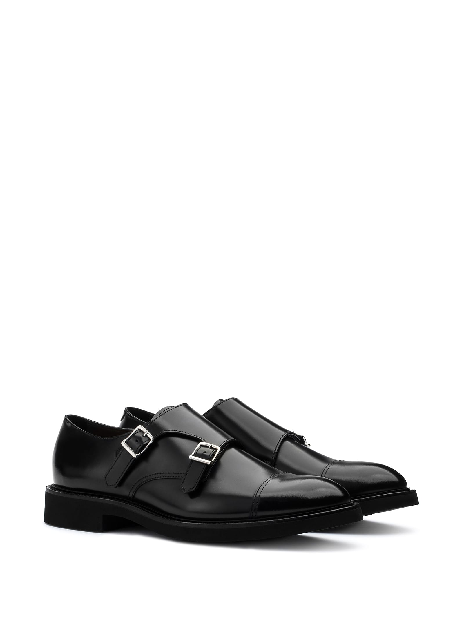 Shop Doucal's Black Leather Buckle In Nero