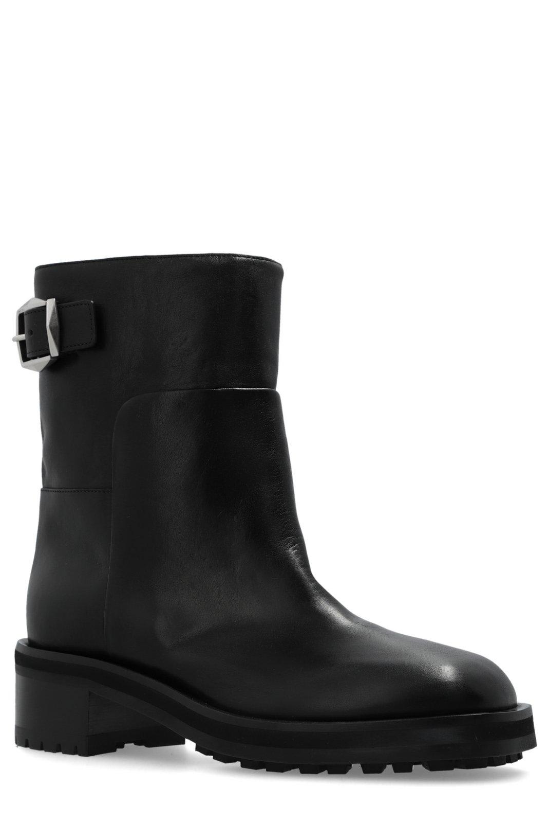 Shop Jimmy Choo Double Buckle Boots In Black