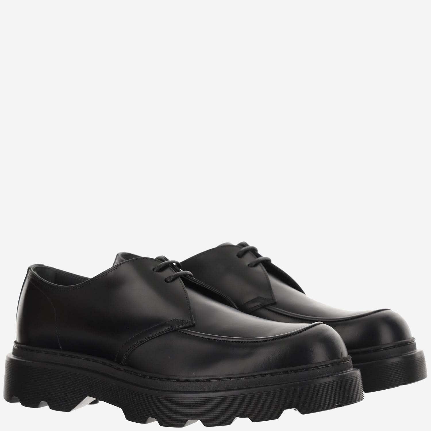 Shop Tod's Leather Lace-up In Black