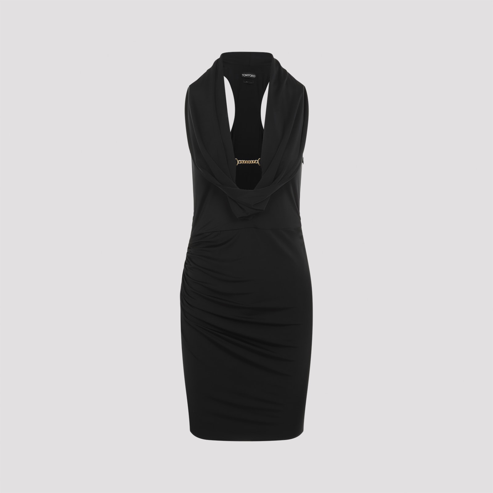 Shop Tom Ford Draped Cocktail Mini Dress In Black