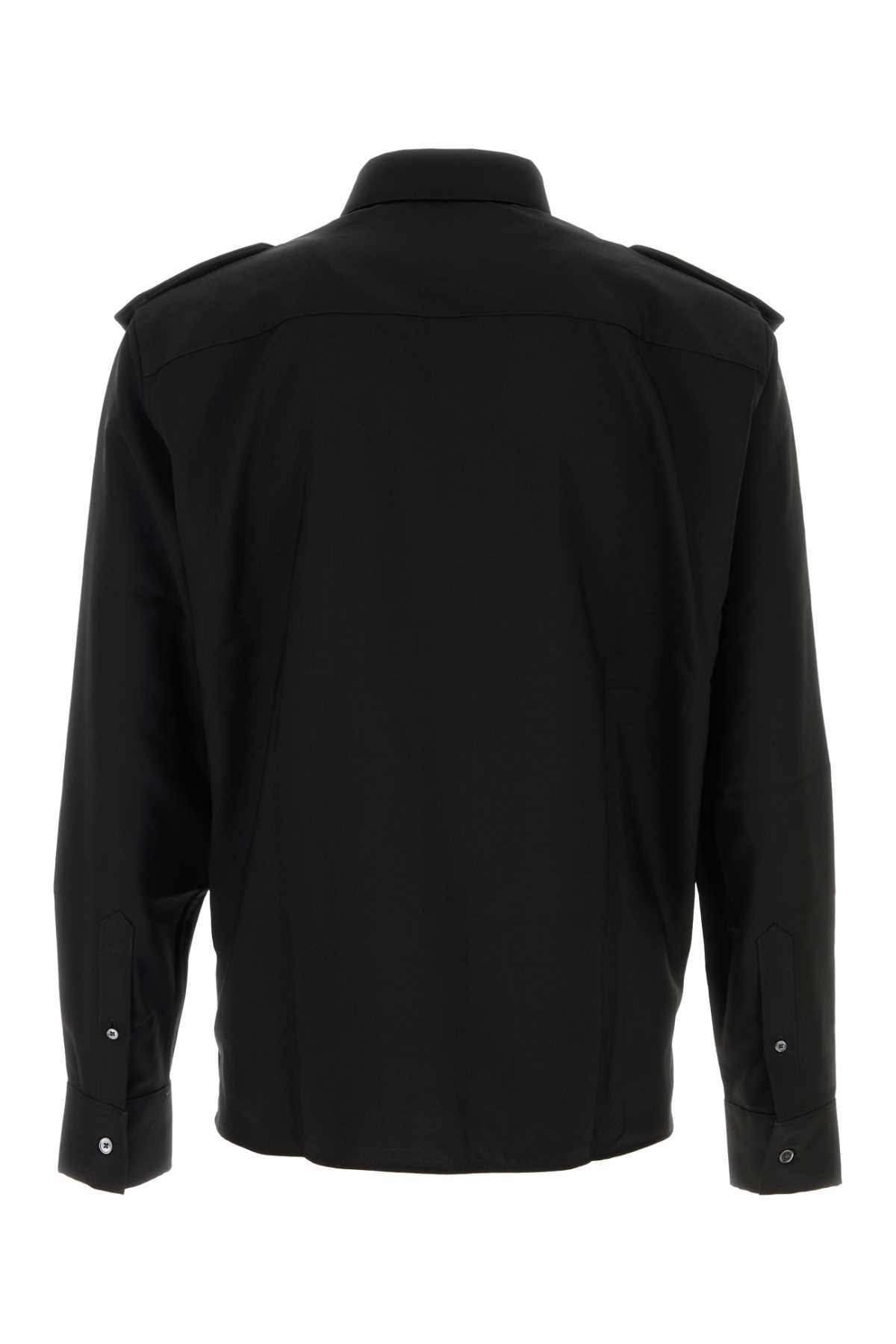 Shop Ami Alexandre Mattiussi Black Wool Shirt