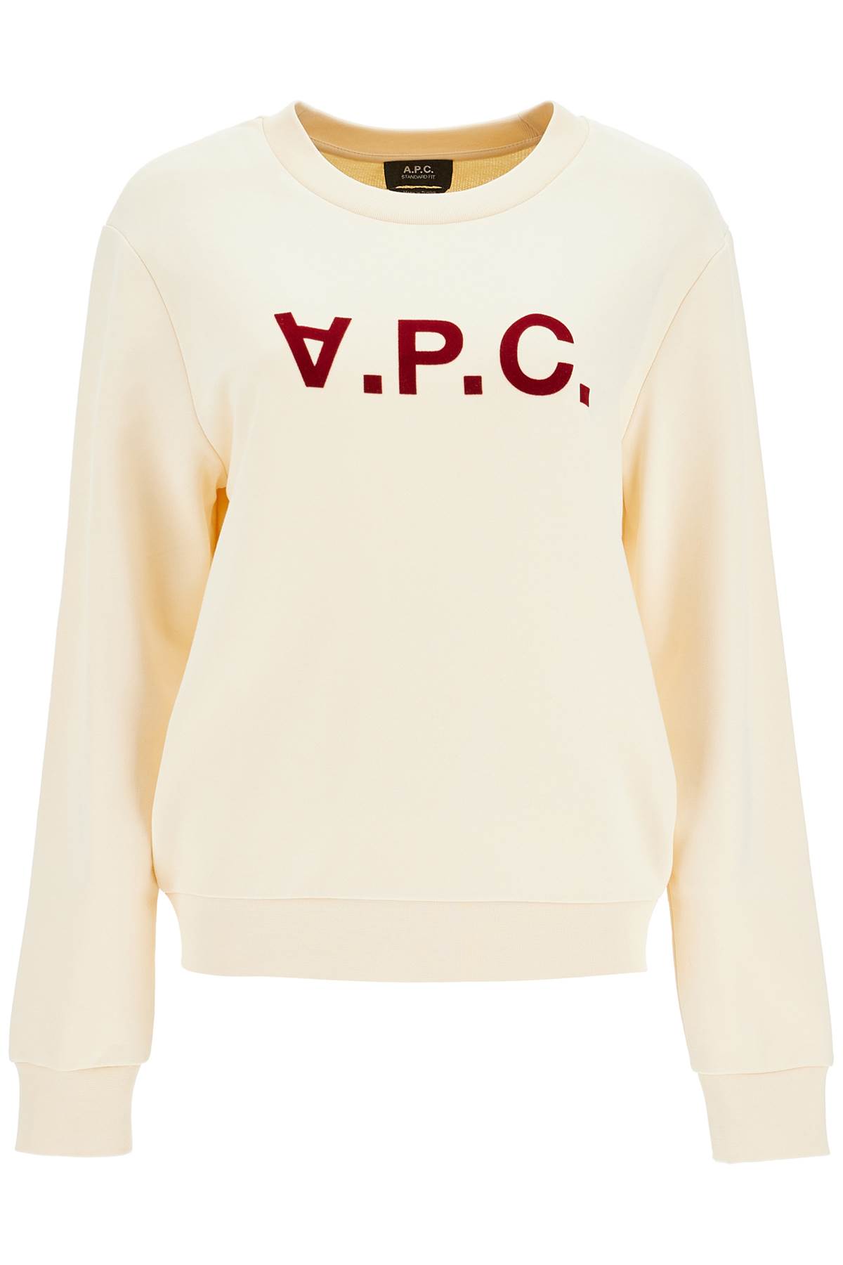 Shop Apc Grand Vpc Sweatshirt In Ecru/bordeau (white)