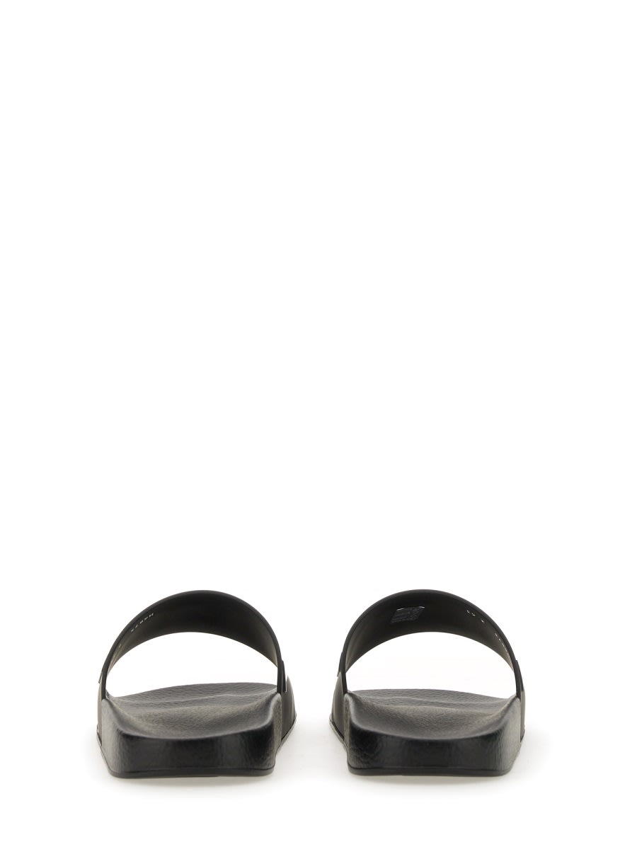 Shop Valentino Slide Sandal With Logo In Black