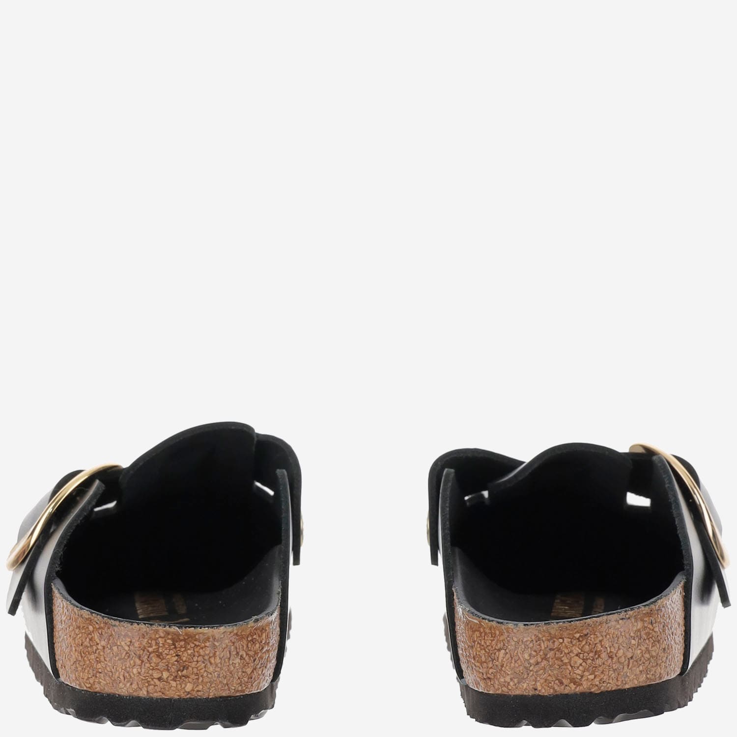 Birkenstock Boston Buckle Flat Mules In Black