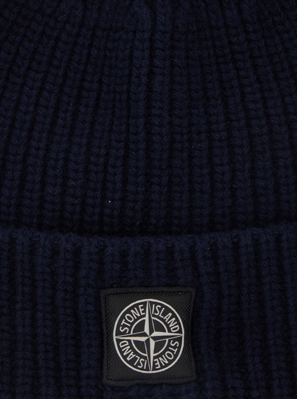 Stone Island L Beanie Hat With Logo Patch In Blue