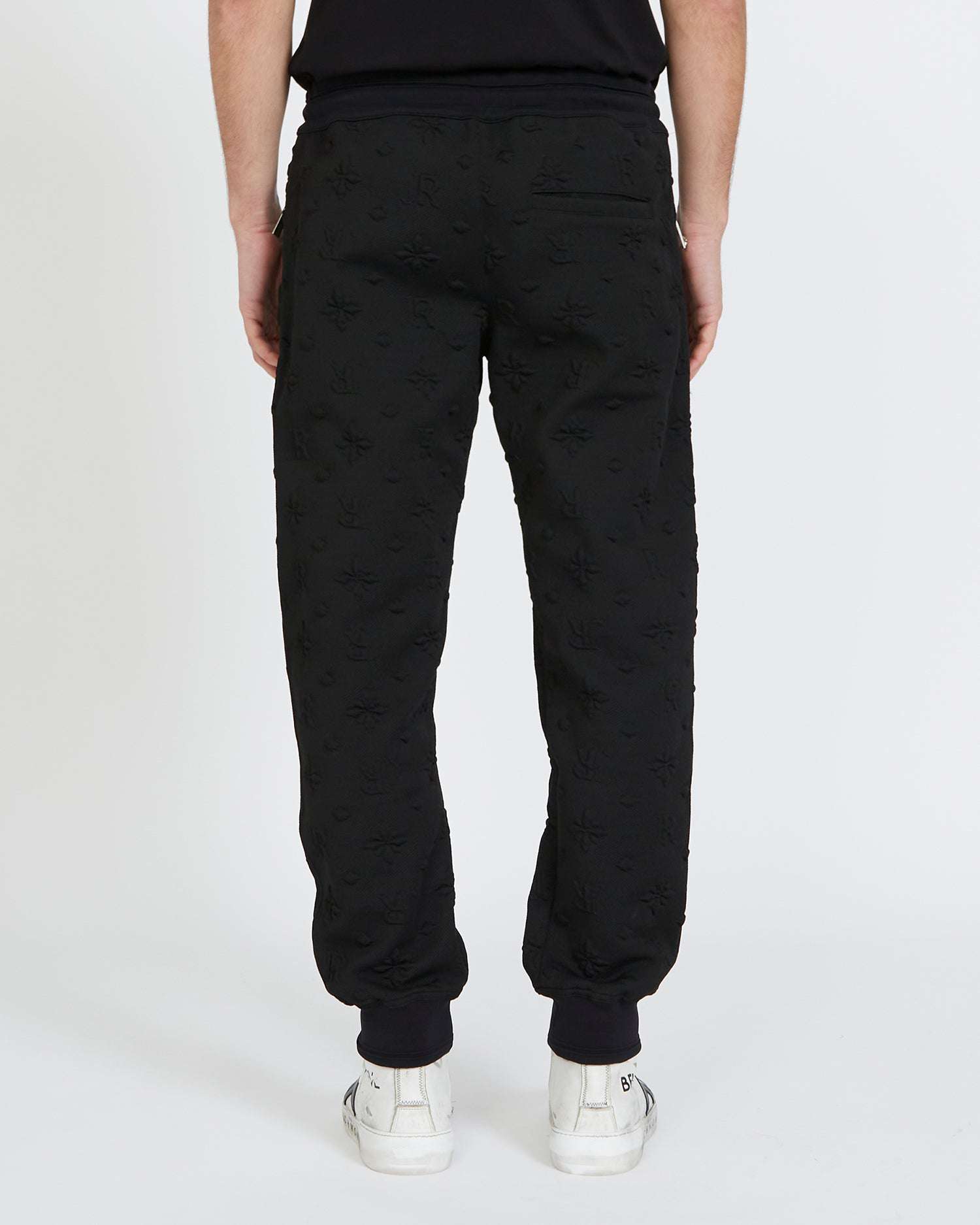 Shop John Richmond Jogging Pants With A Contrasting Pattern In Nero