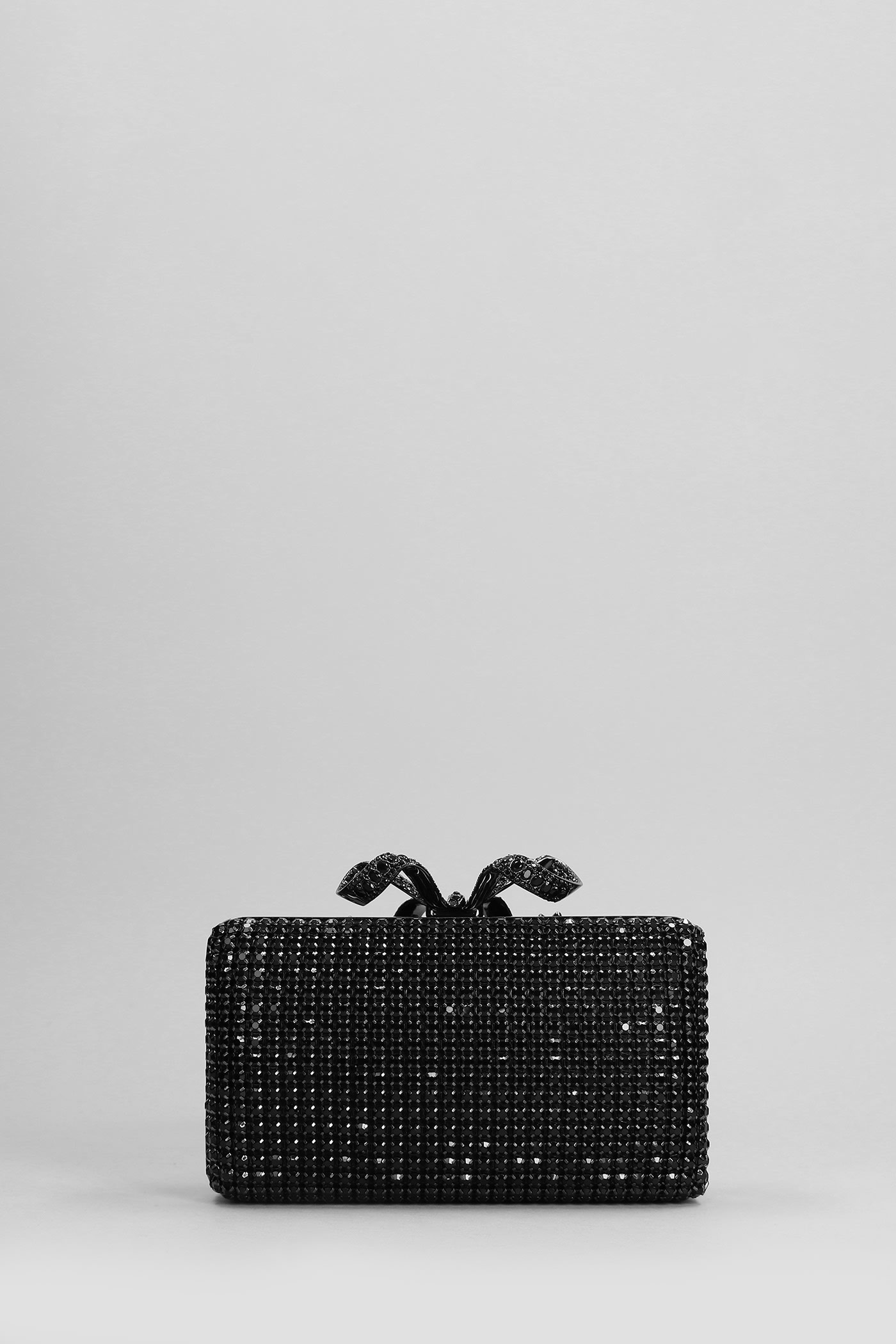 Self-portrait Crystal Box Clutch Clutch In Black Polyester In Black