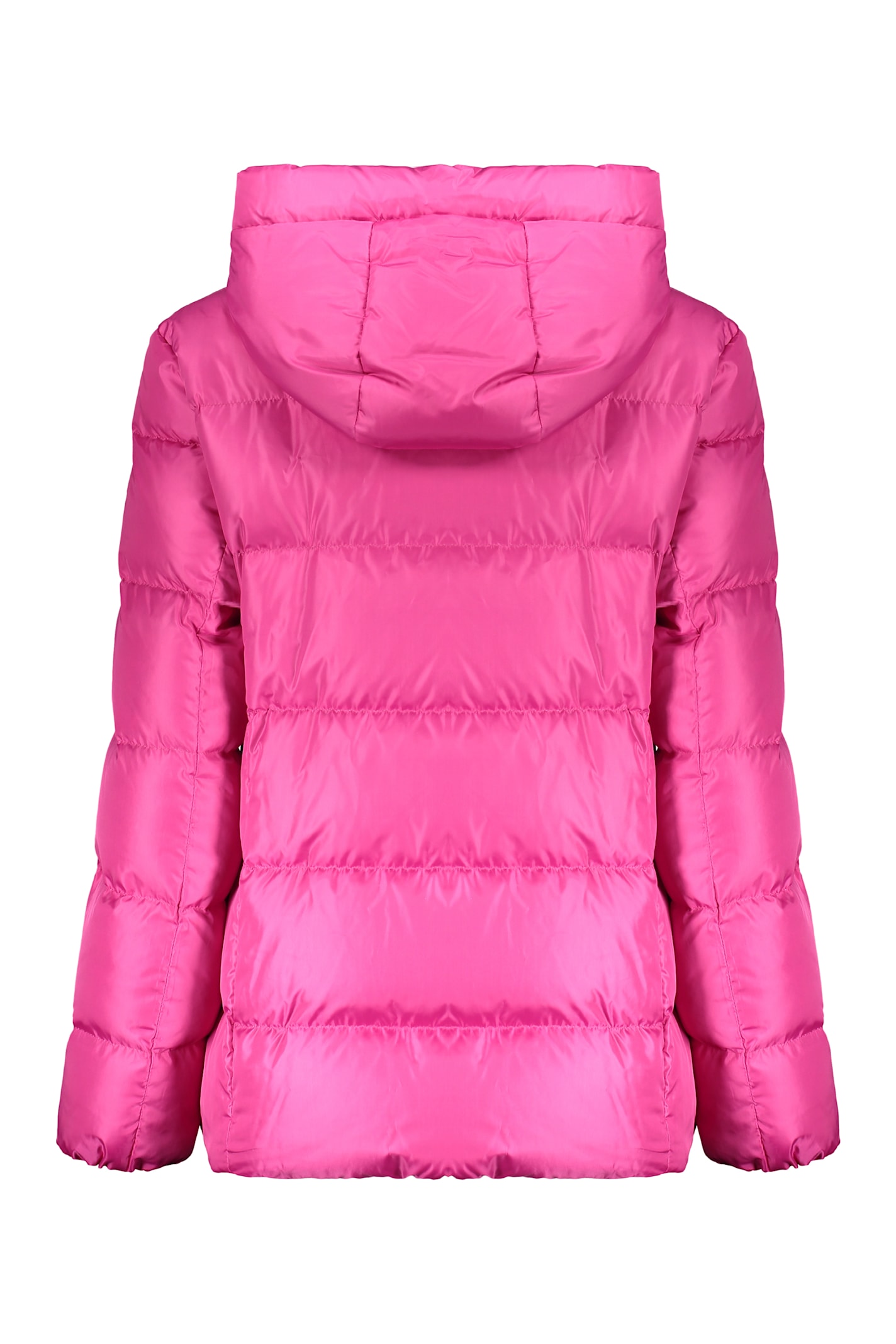 Moschino Hooded Down Jacket In Pink