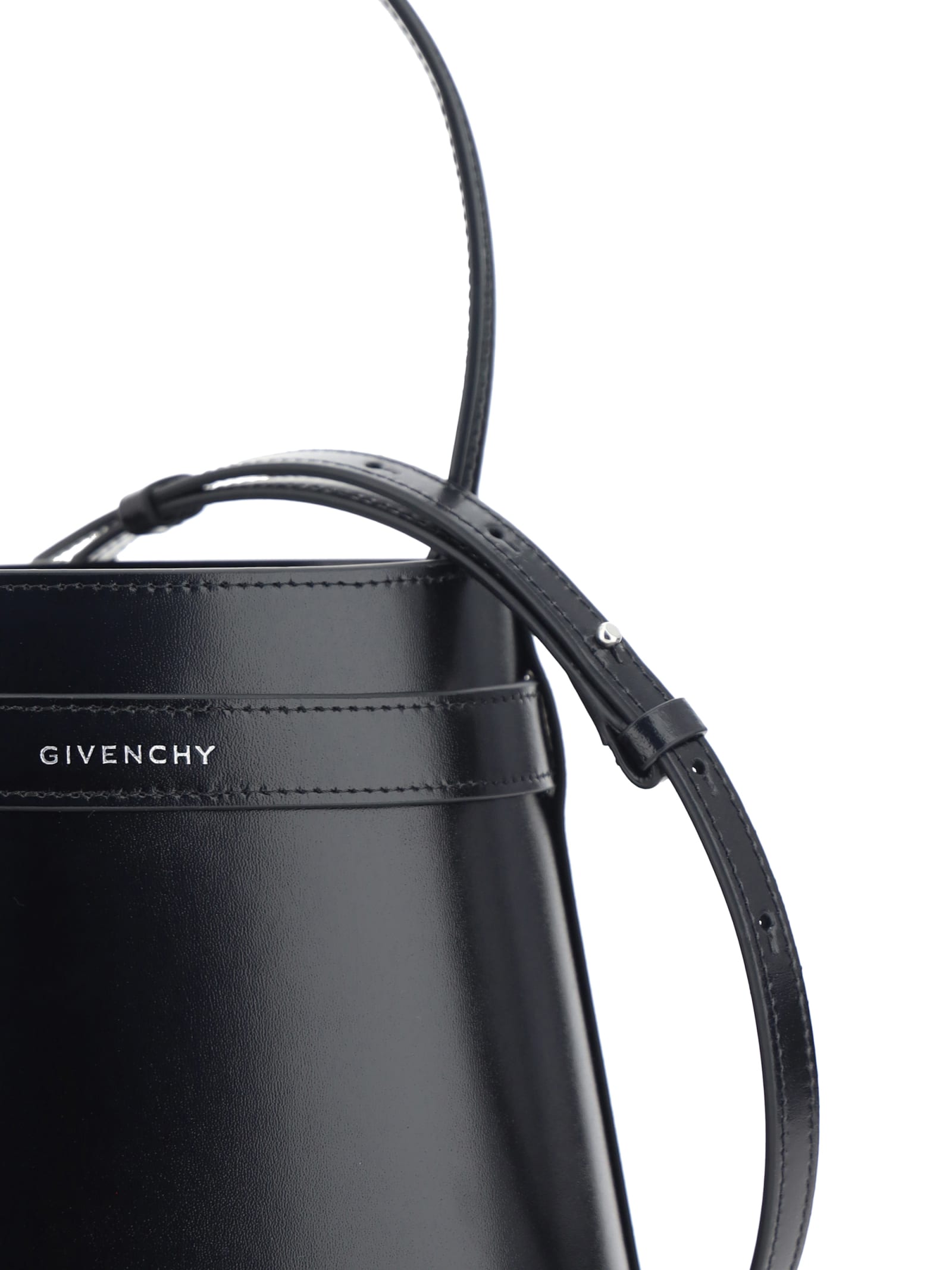 Shop Givenchy Shark Lock Bucket Bag In Black