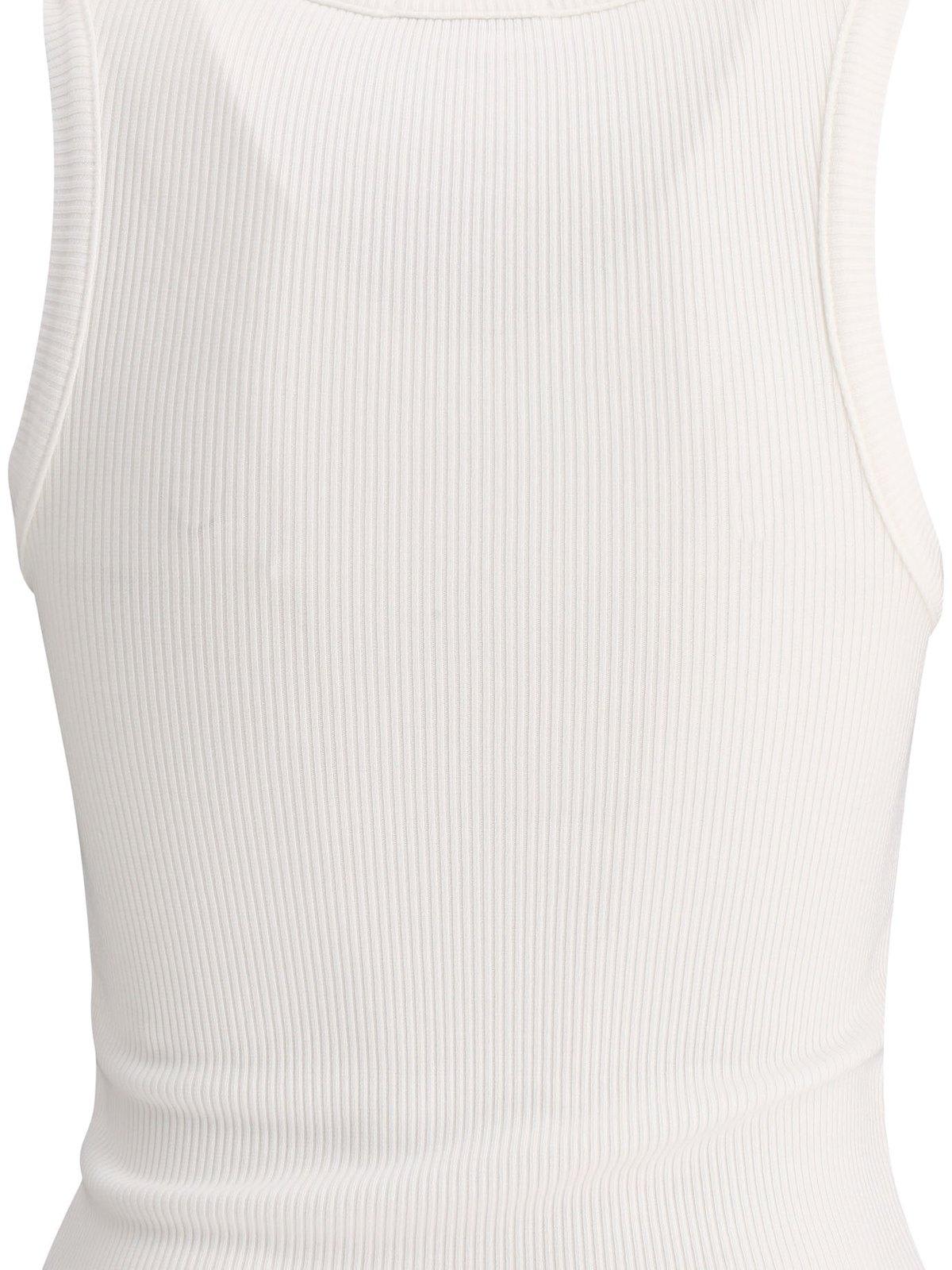 Shop Agolde Sleeveless Straight Hem Tank Top In White