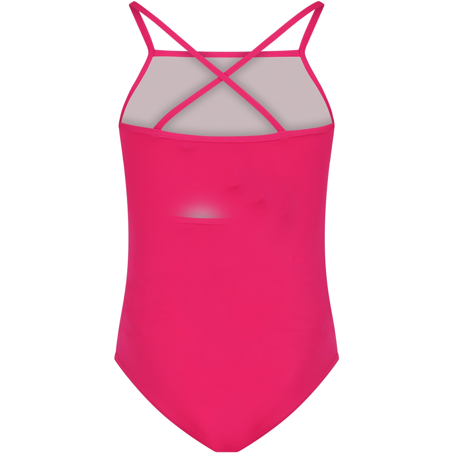 Shop Gucci Fuchsia One-piece Swimsuit For Girl With  Apple Print