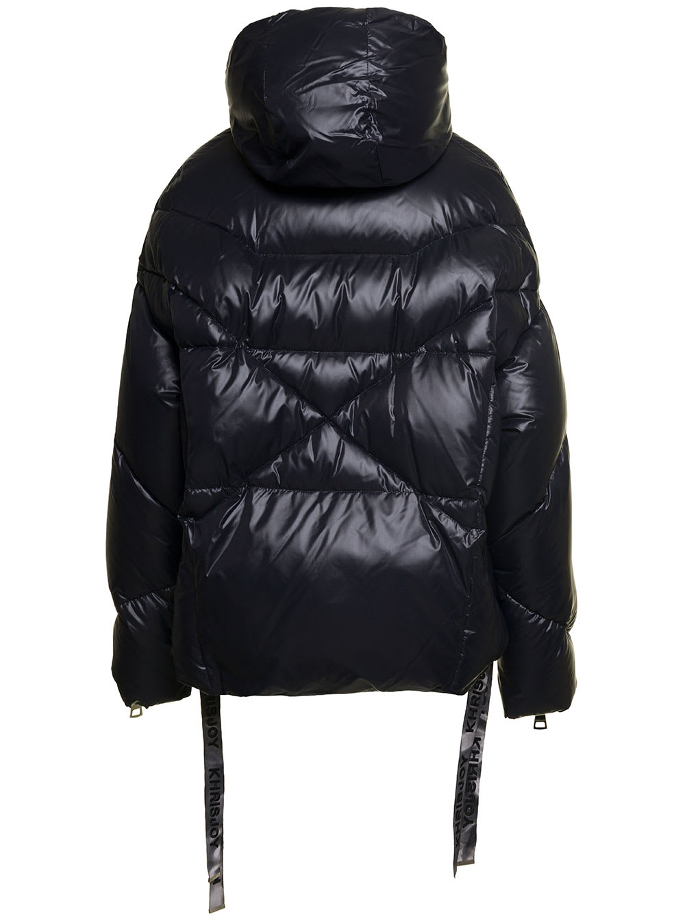 Khrisjoy Feather-down Zipped Hooded Coat In Black