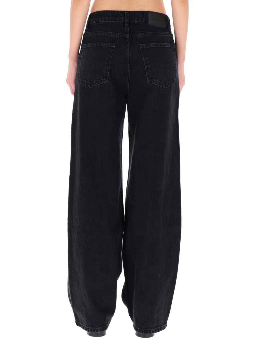 Rotate Birger Christensen Jeans Con Bottoni Black Denim In Black
