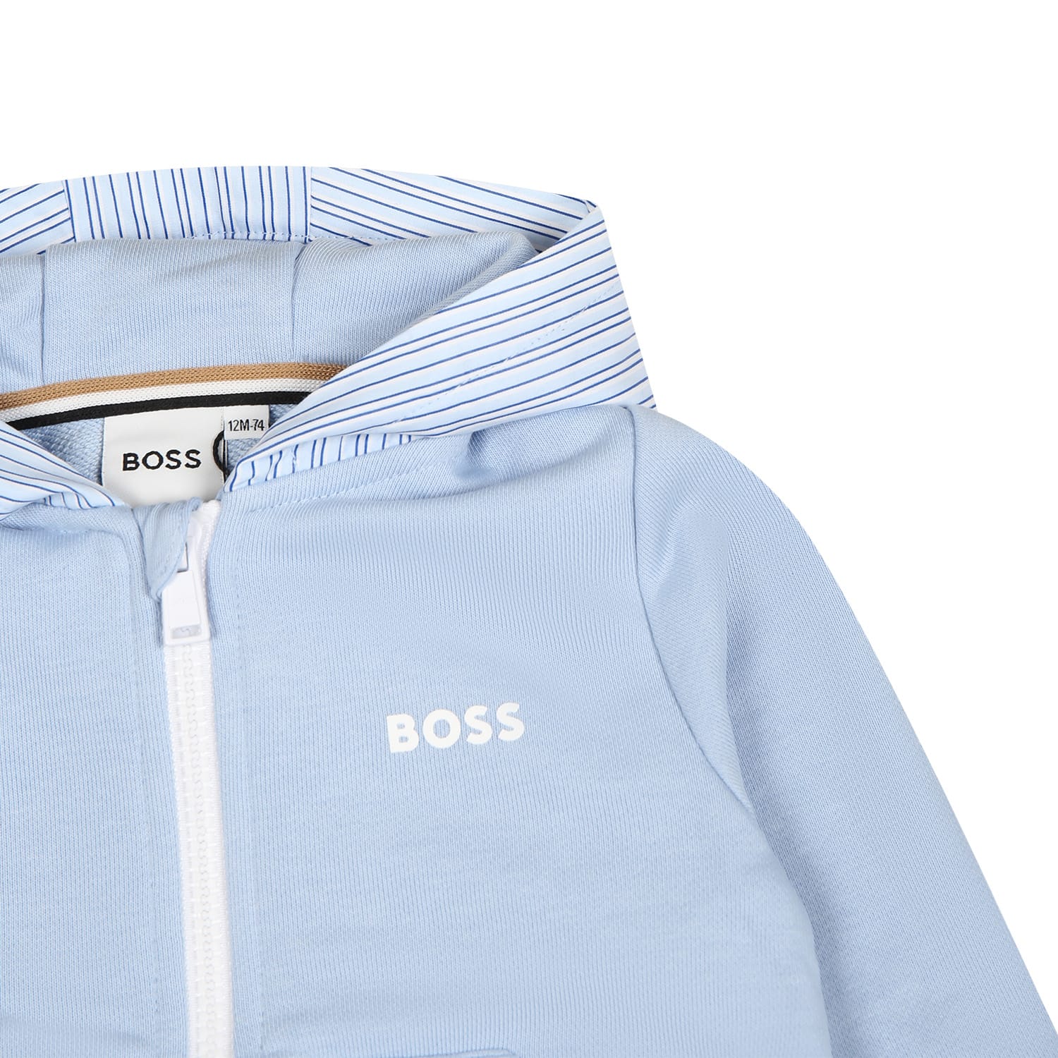 Shop Hugo Boss Light Blue Suit For Baby Boy With Logo