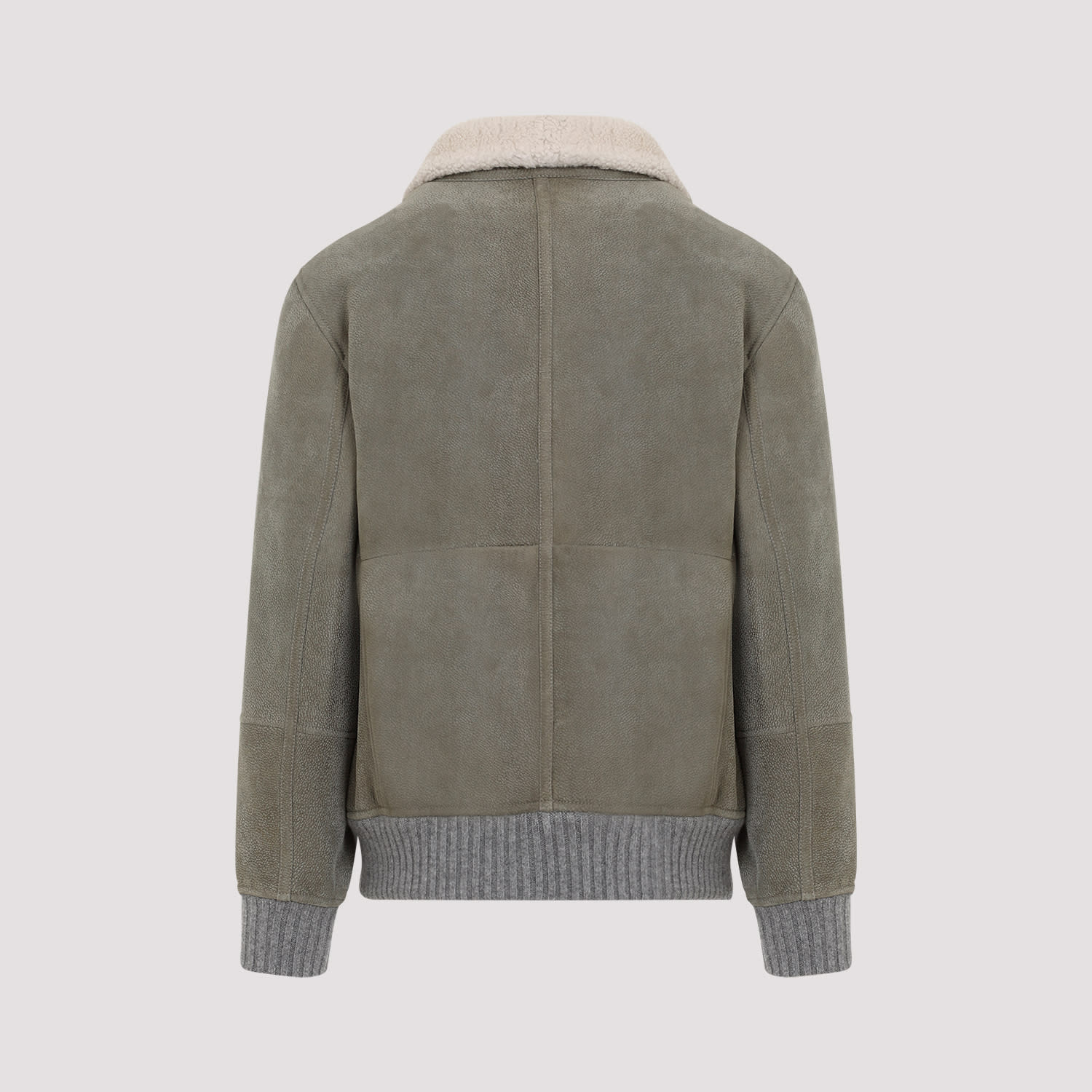 Shop Brunello Cucinelli Leather Bomber Jacket In Militare