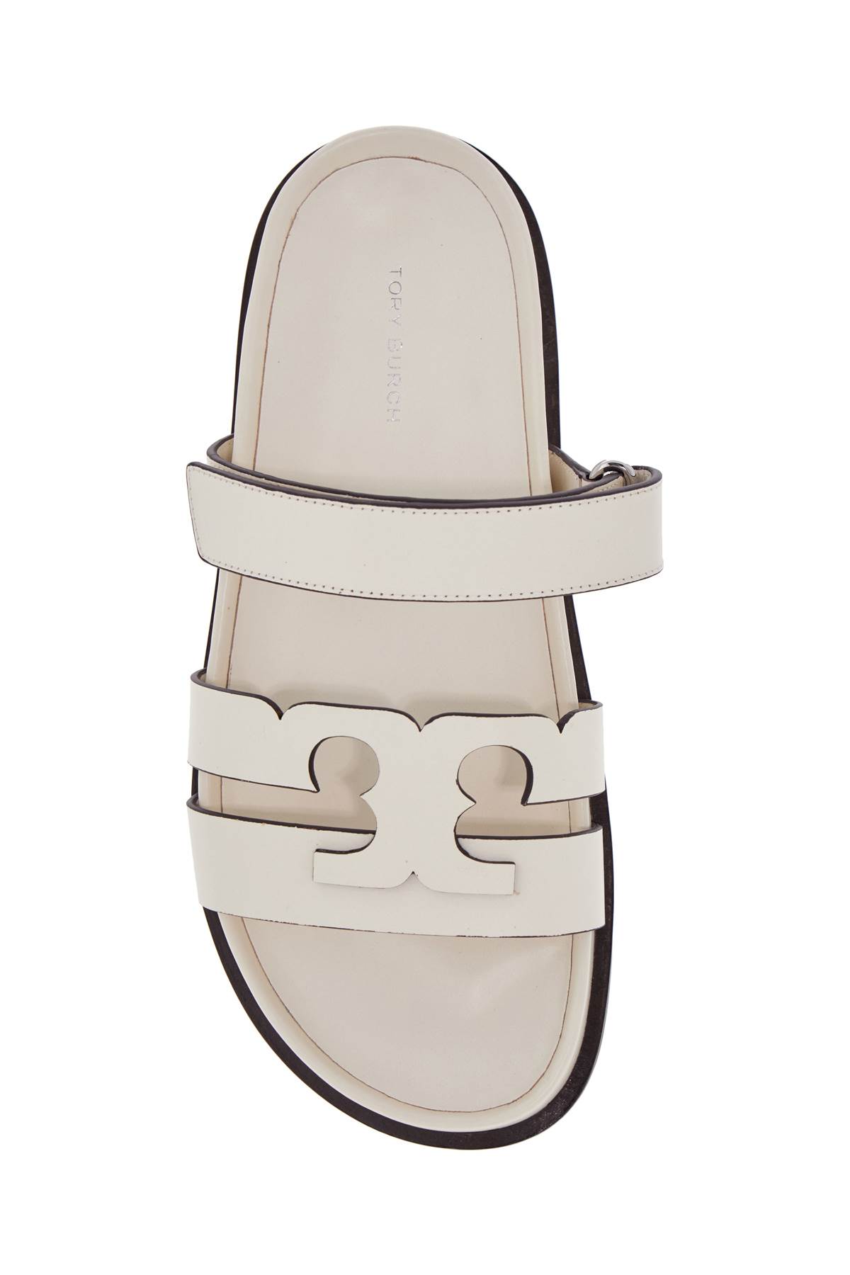Tory Burch Ines Leather Triple-band Sport Mule Sandals In Ivory