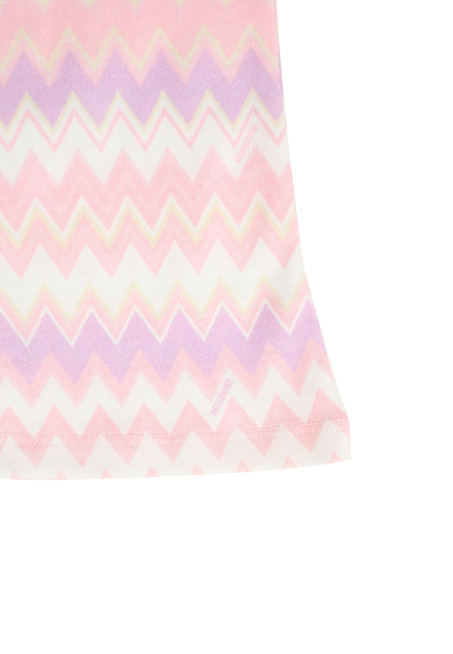 Missoni Pink Leggings For Baby Girl With Chevron Pattern In Multi