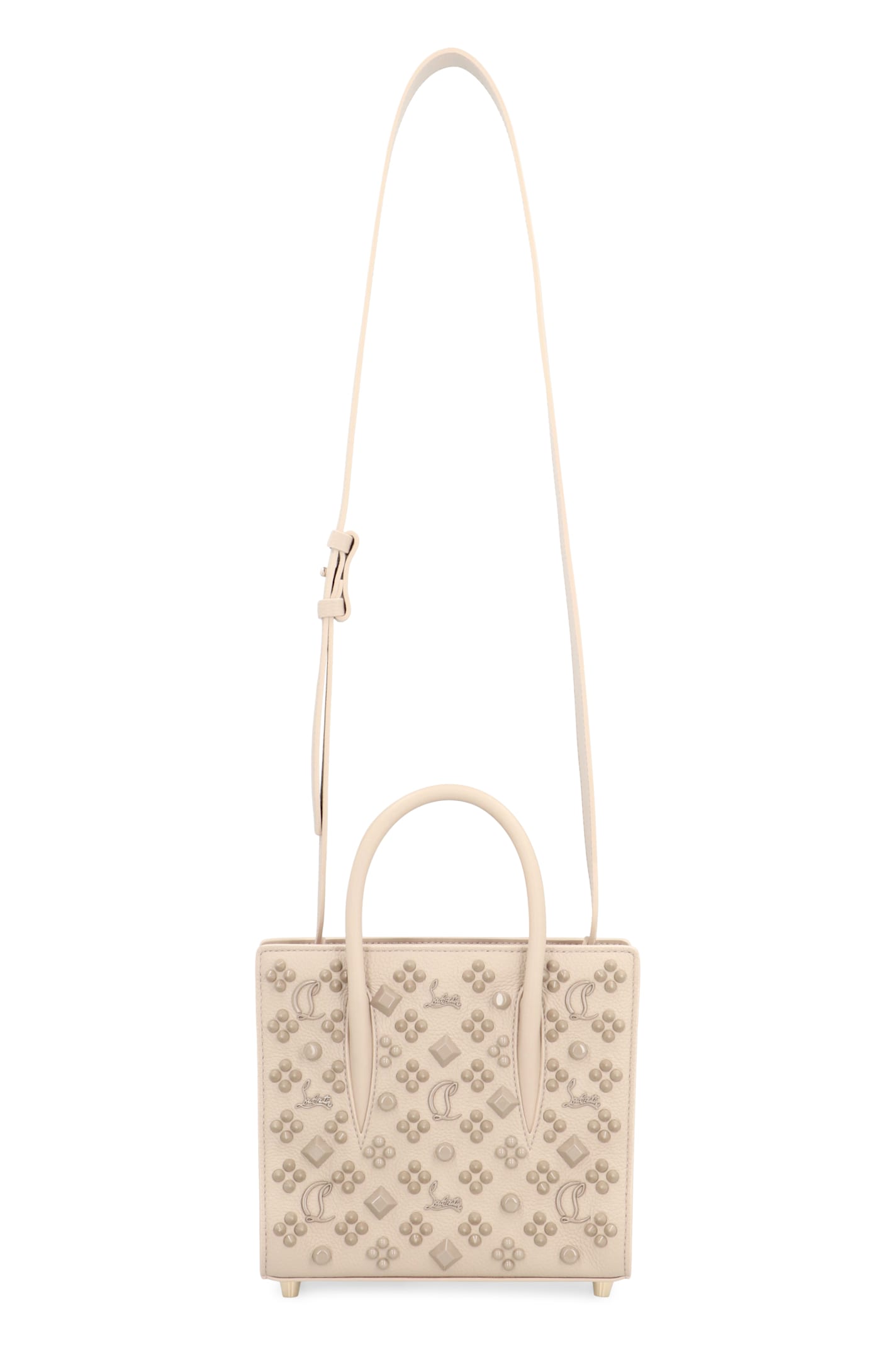 Shop Christian Louboutin Mini Paloma Leather Tote In Beige