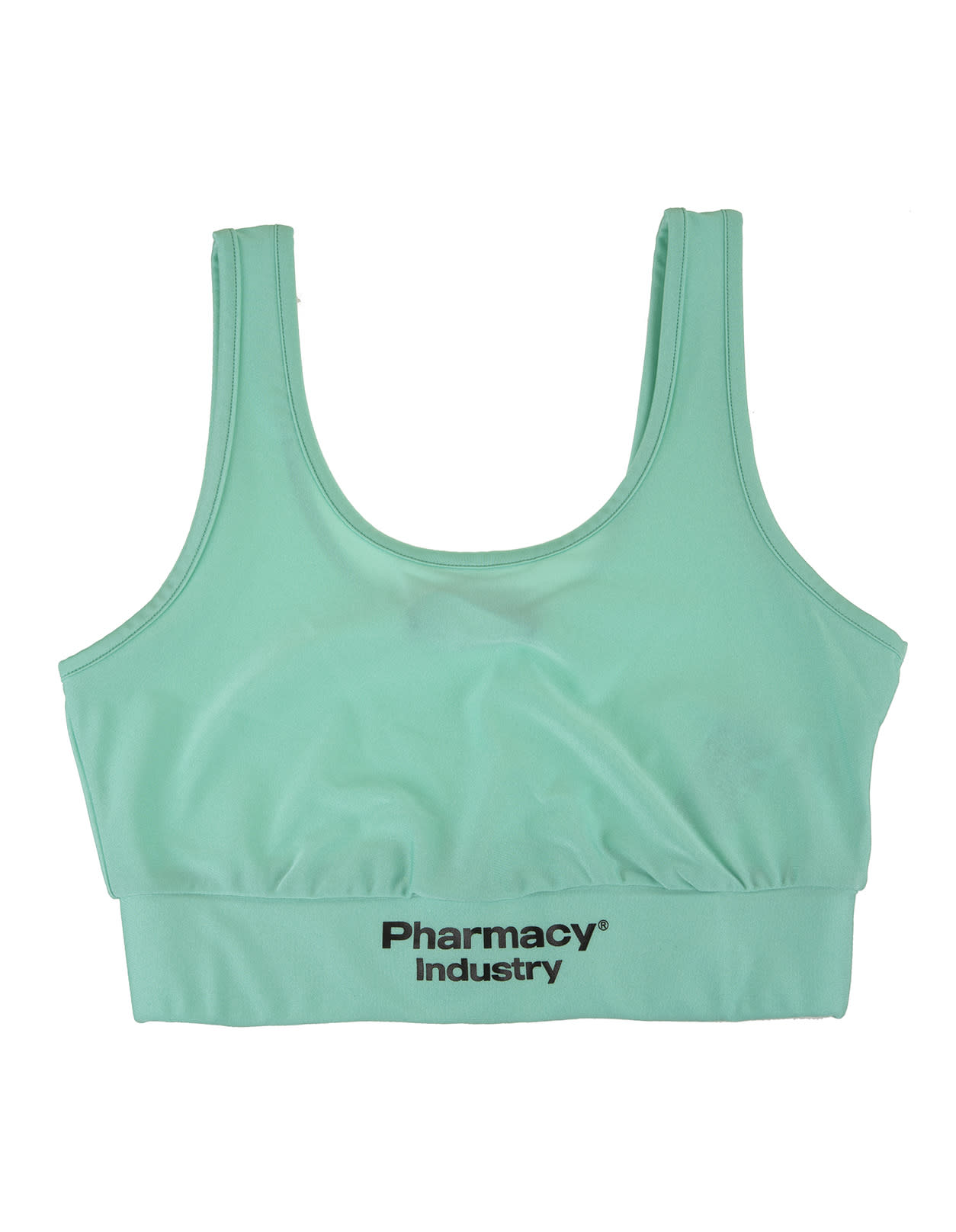 Pharmacy Industry Mint Green Sports Crop Top With Logo