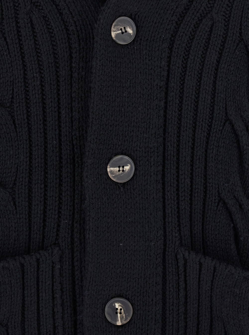 Kangra Cashmere Cardigan Bottoni Con Trecce Finezza 3gg In Black