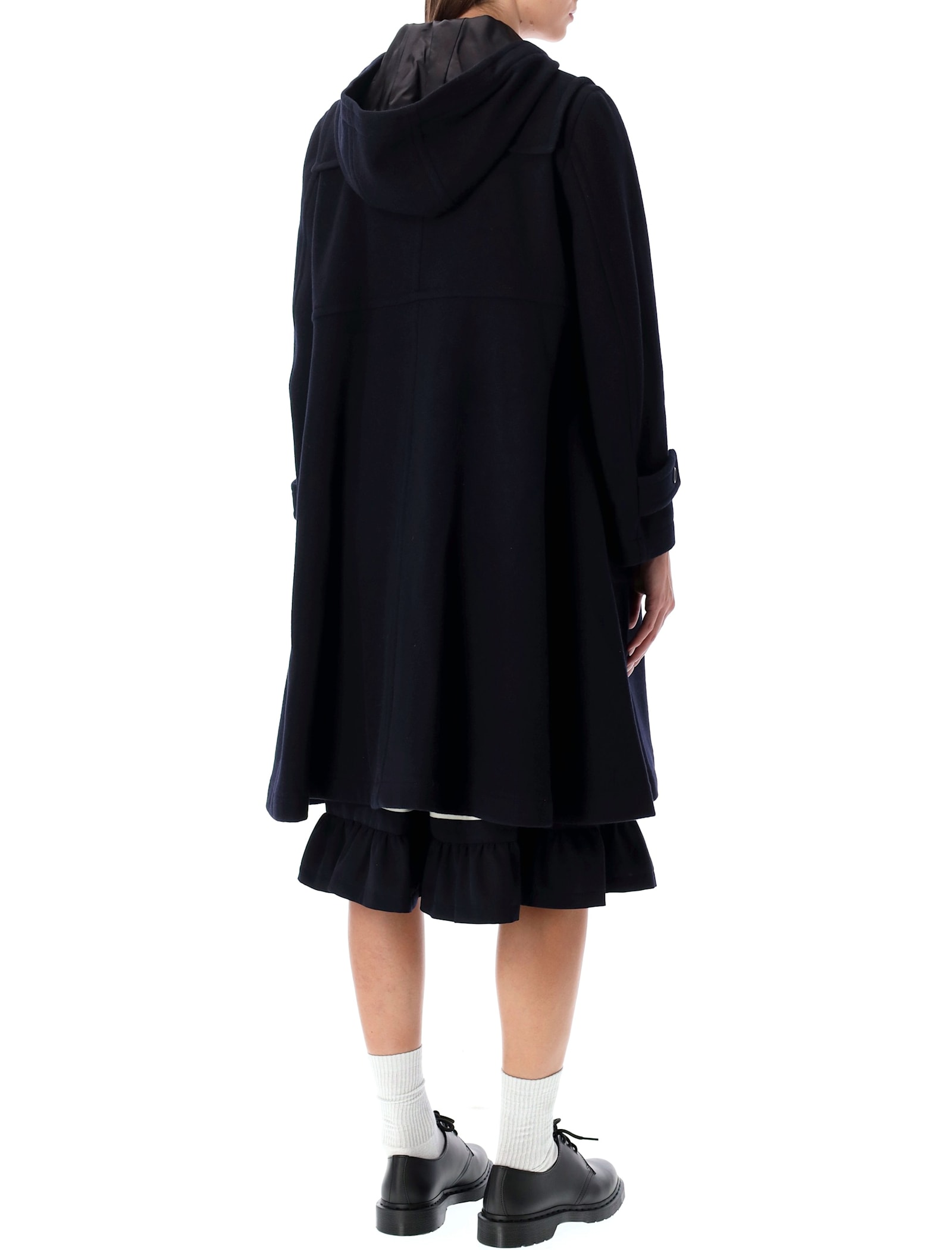 Comme Des Garcons Girl Comme Des Garçons Girl Wool Duffle Hooded Coat In Blue