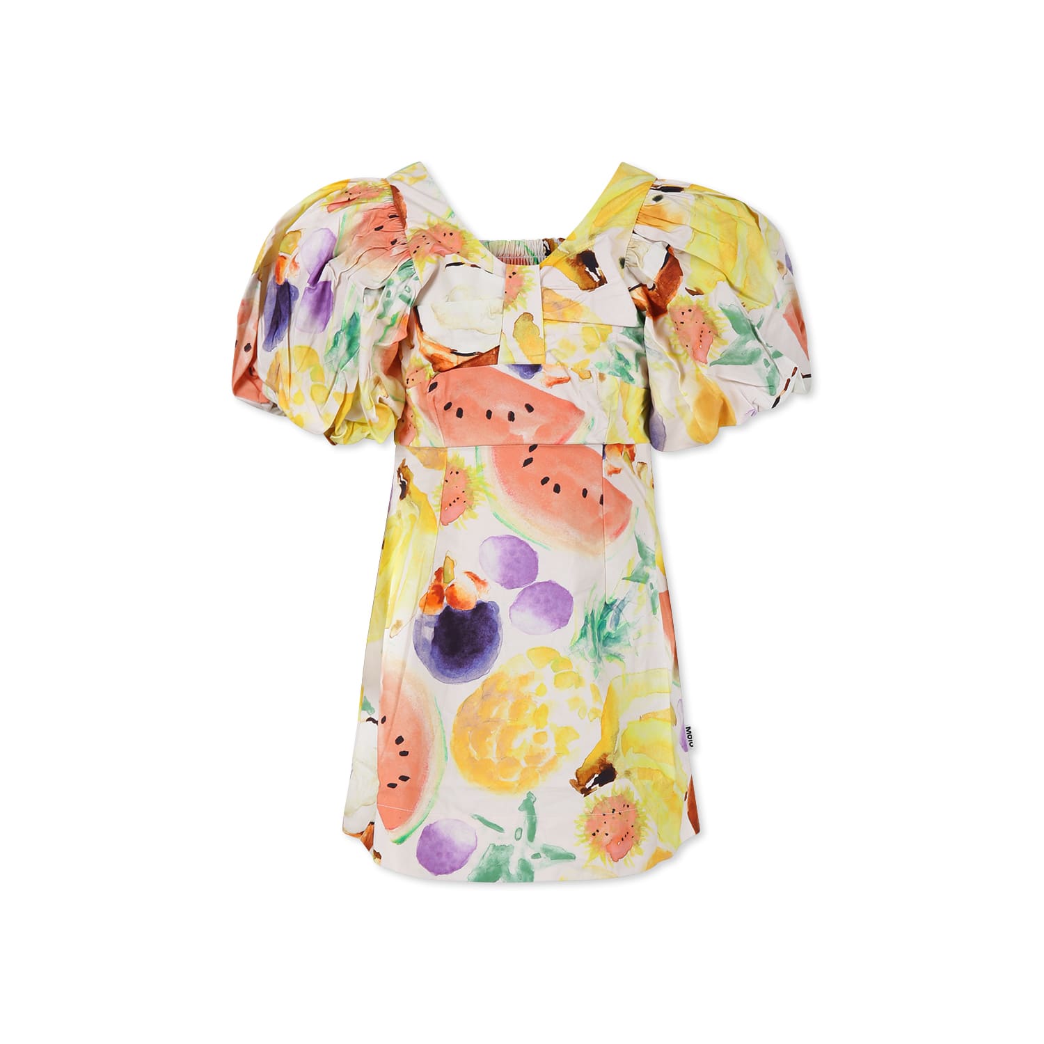Molo Multicolor Dress For Girl With Fruit Print In Multicolor