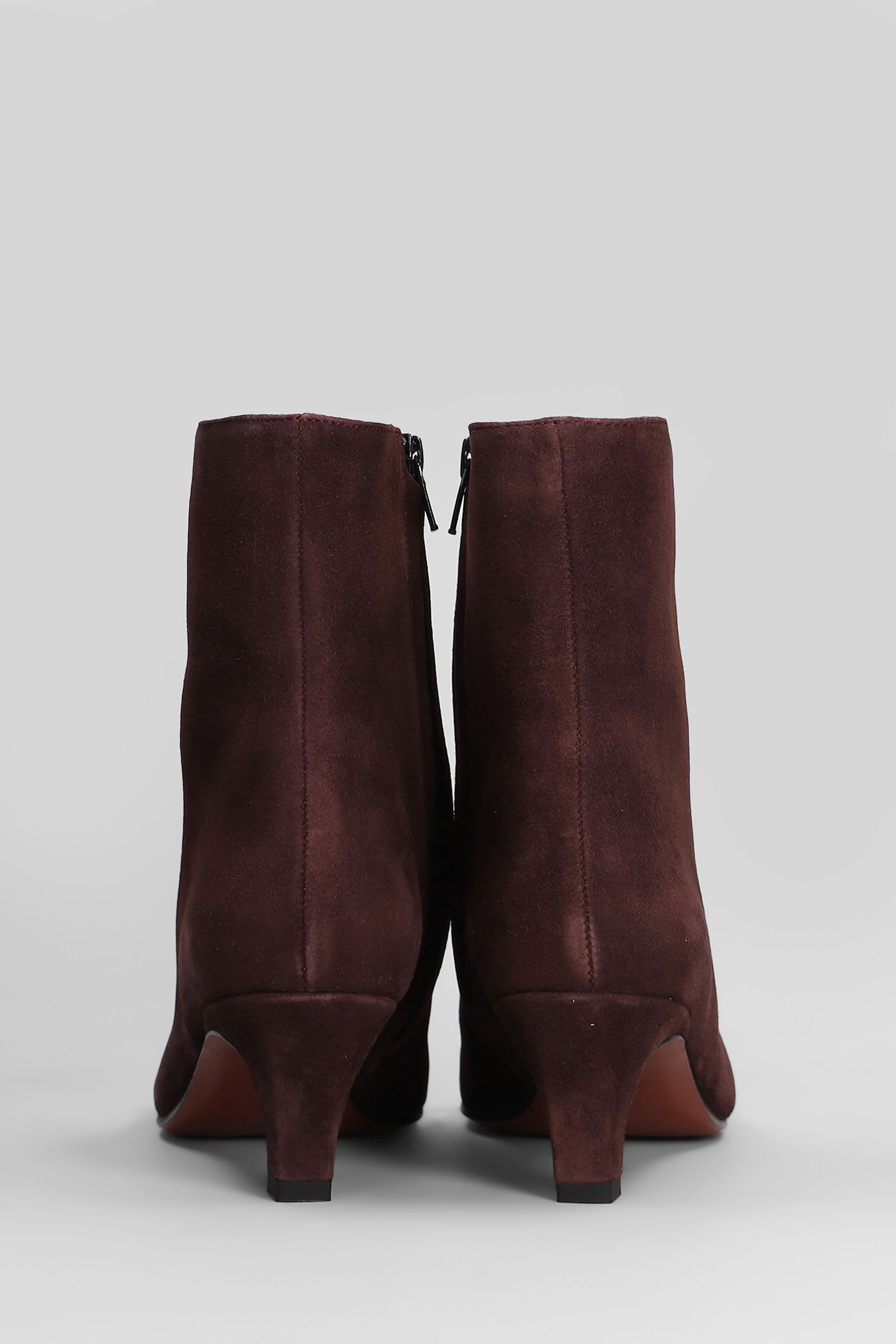 Roberto Festa Evari High Heels Ankle Boots In Viola Suede In Purple