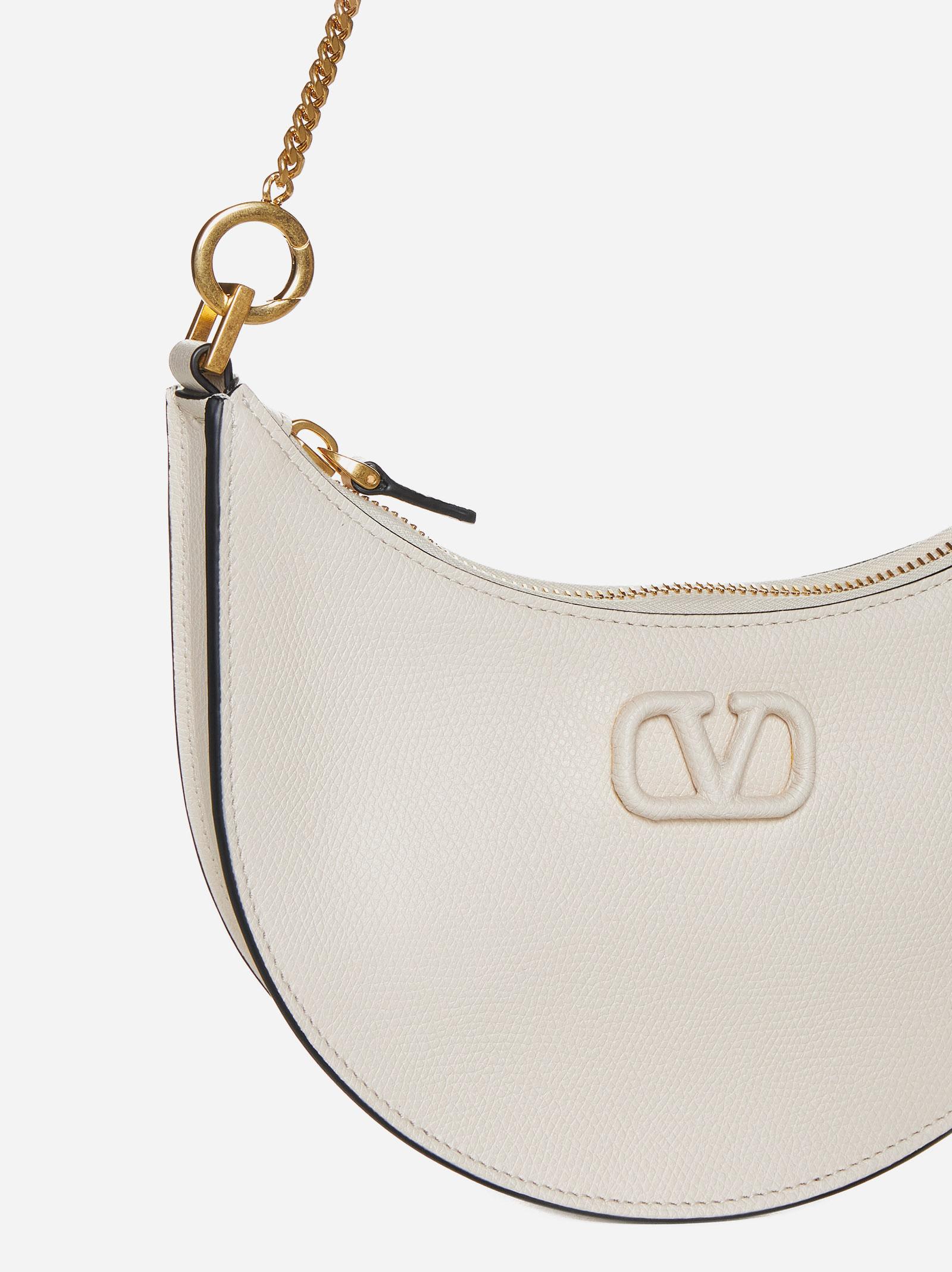 Shop Valentino Vlogo Signature Leather Mini Hobo Bag