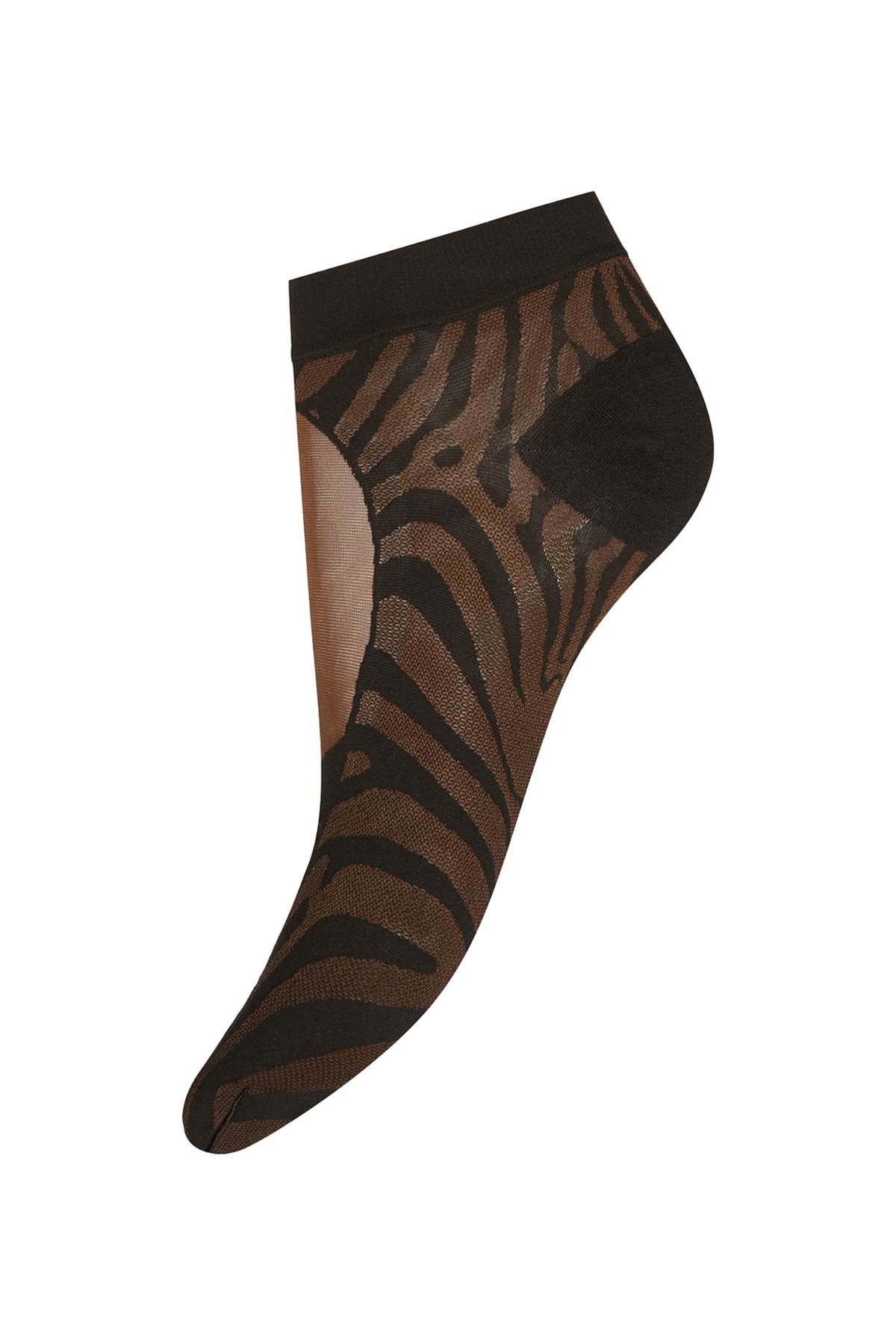 Shop Wolford Animalier Socks In Coca Black (brown)