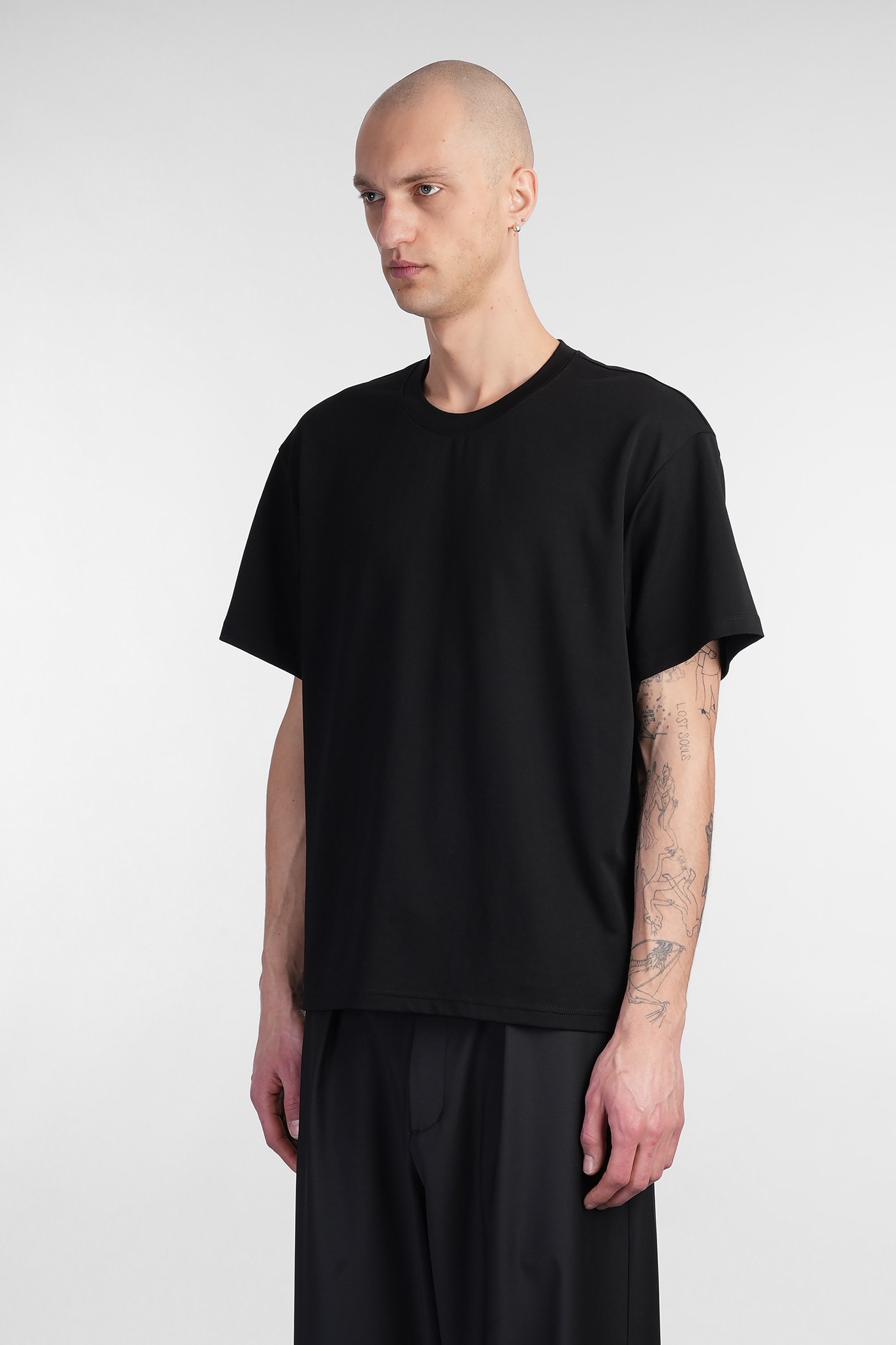 Attachment Black Crewneck T-shirt In Black