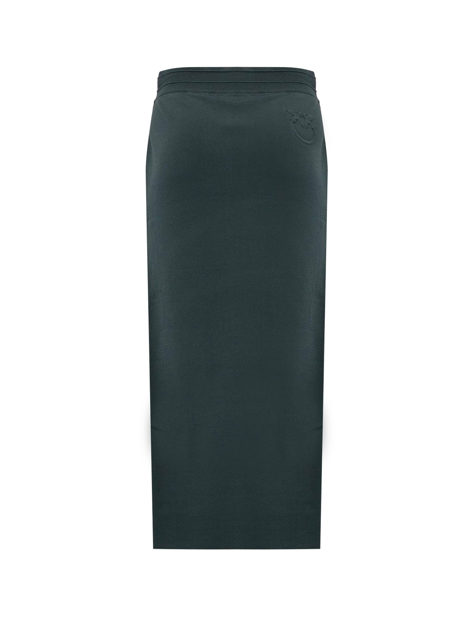 Pinko Drawstring Side-stripe Midi Skirt In Green