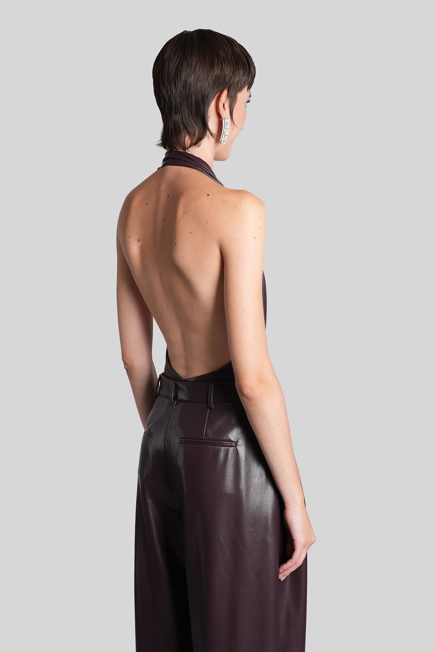 The Andamane Zendaya Bodysuit Body In Bordeaux Polyester In Burgundy