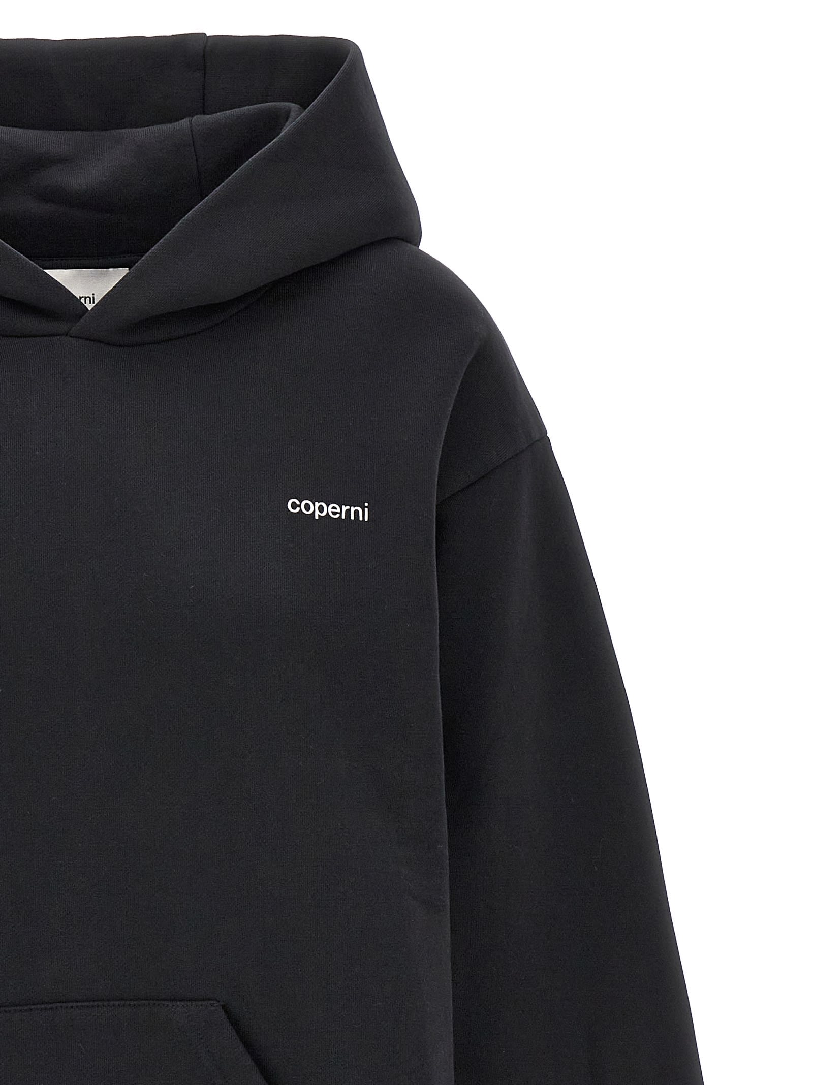 Shop Coperni Logo Print Hoodie In Black Blu