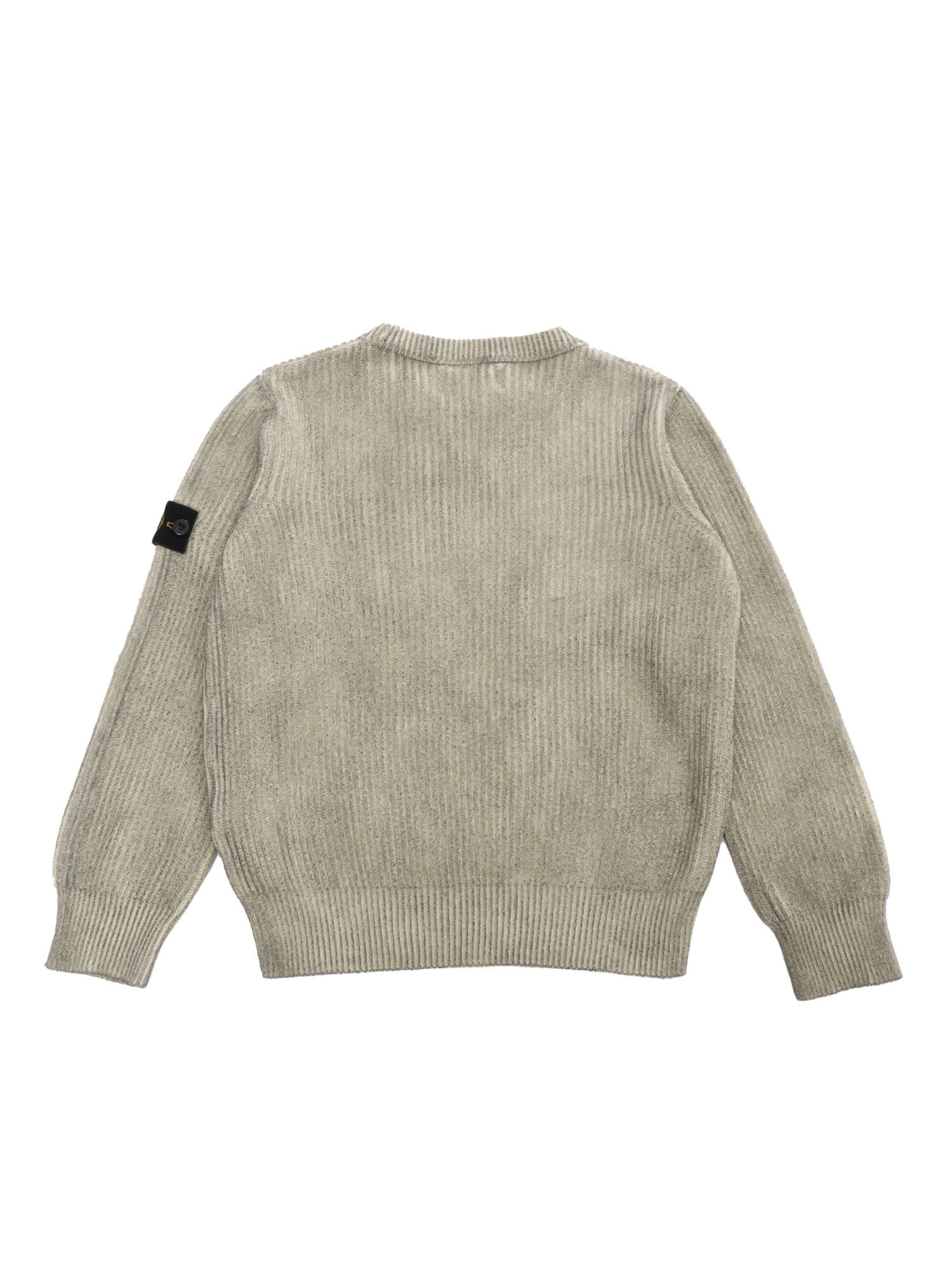 Shop Stone Island Junior Ribbed Cotton Sweater In Green