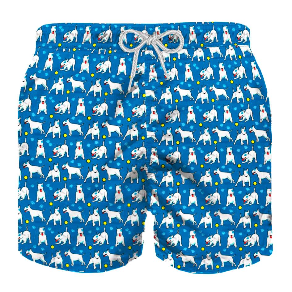 MC2 Saint Barth Bull Terrier All Over Print Boys Light Swimshorts