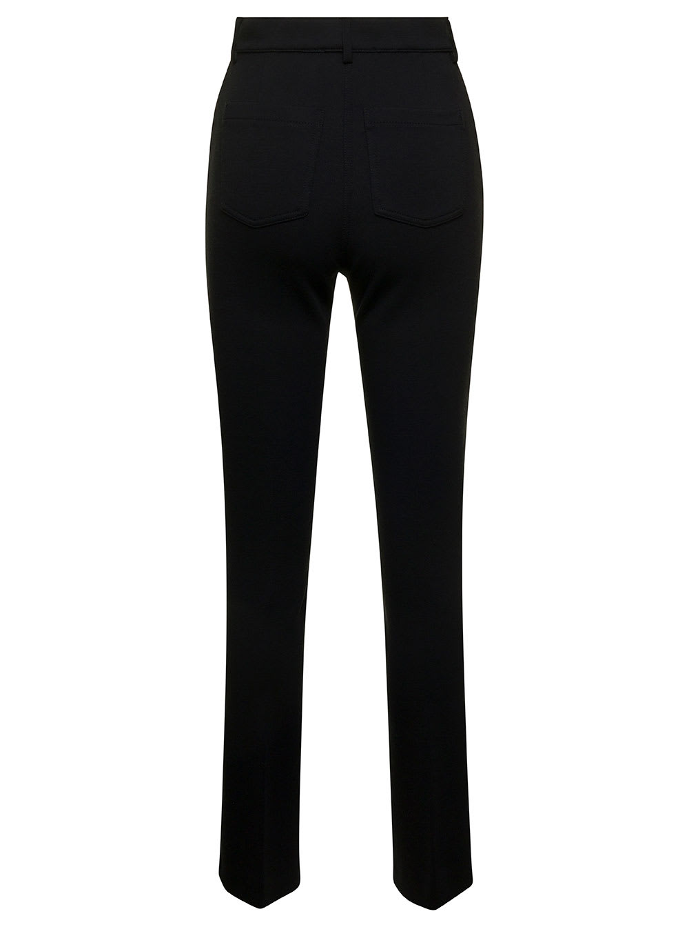 Shop Sportmax Black Slim Pants With Concealed Fastening Woman