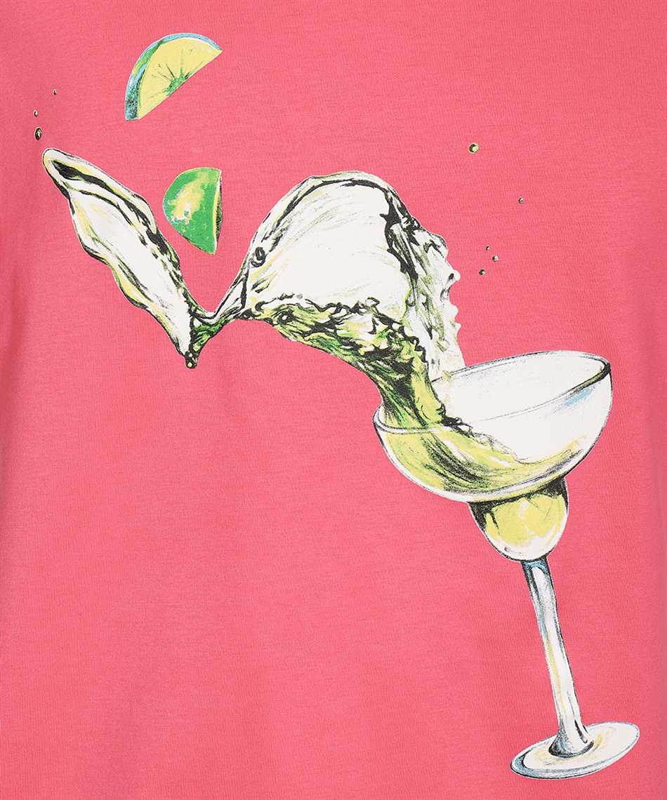 Msgm Cocktail-print Cotton T-shirt In Red