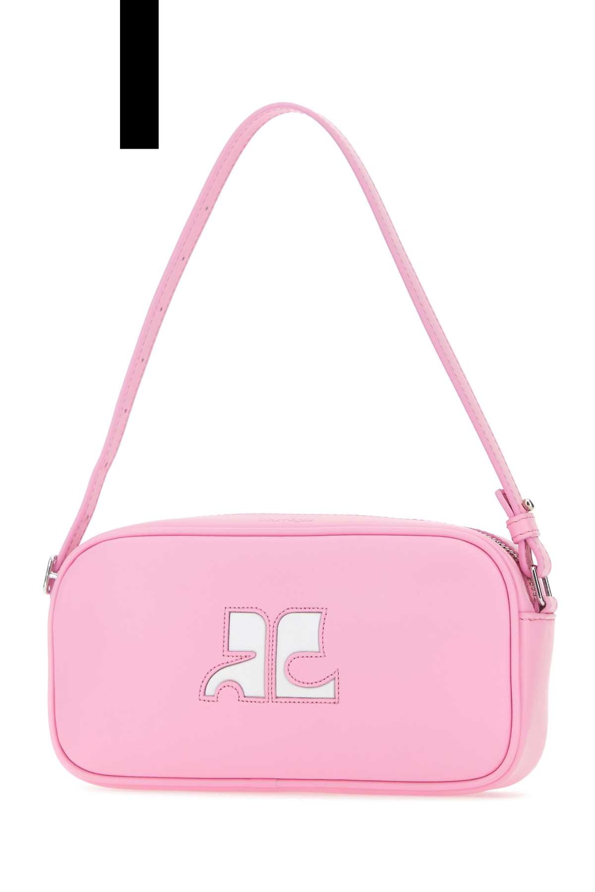 Shop Courrèges Pink Leather Rã©ã©dition Shoulder Bag In Candypink