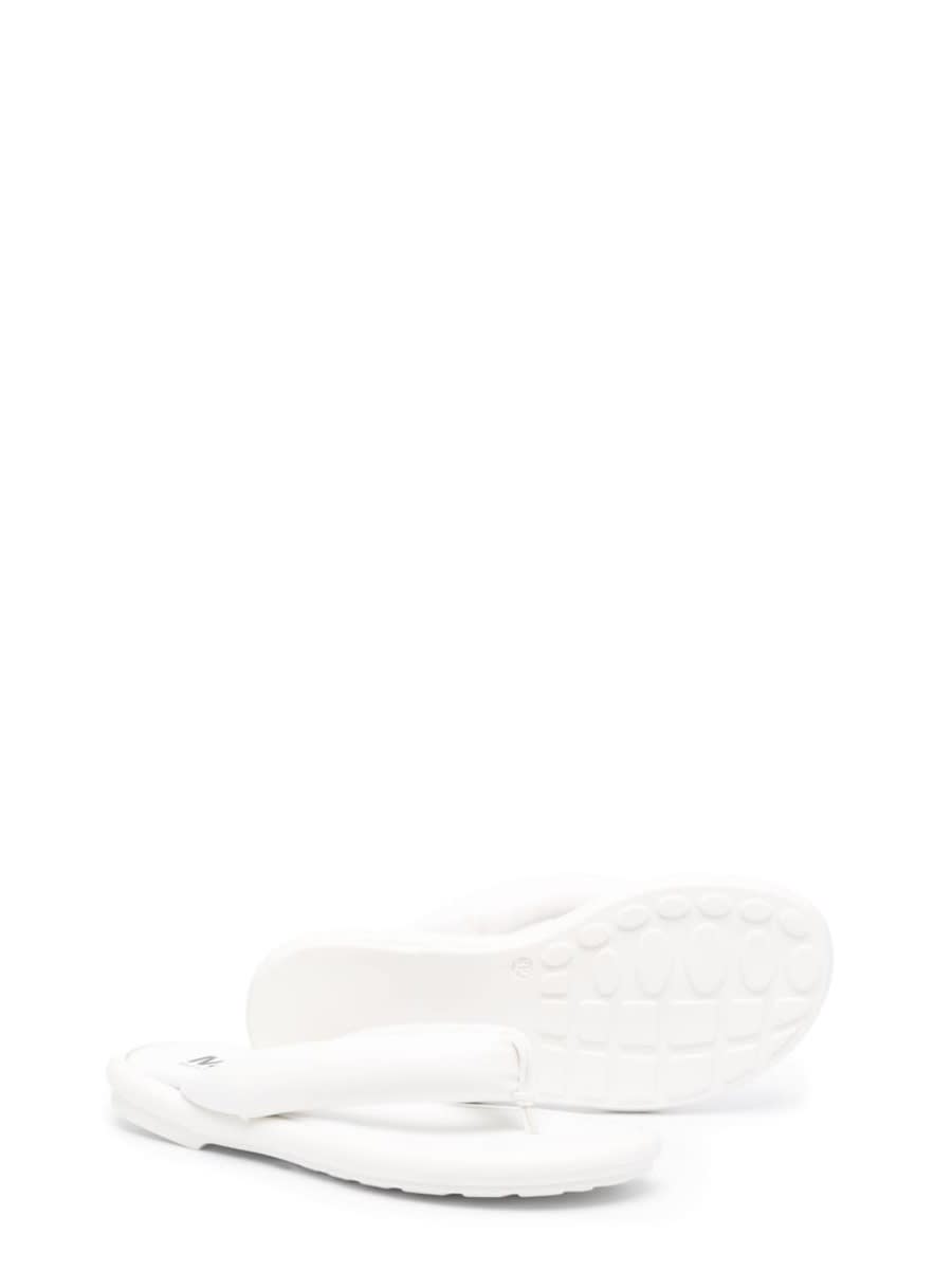 Mm6 Maison Margiela Logo-print Leather Flip Flops In White