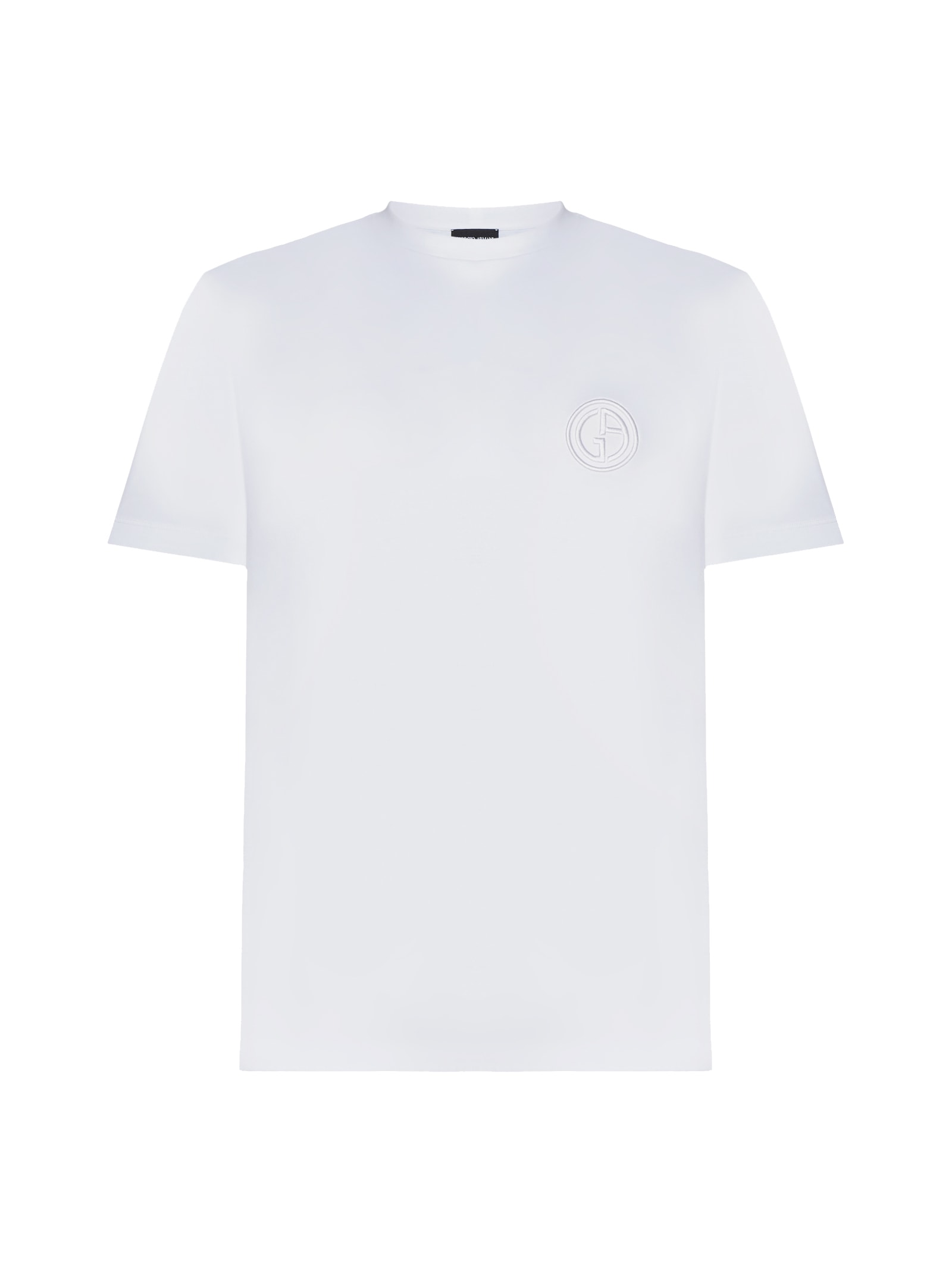 Shop Giorgio Armani T-shirt In Bianco Otticco