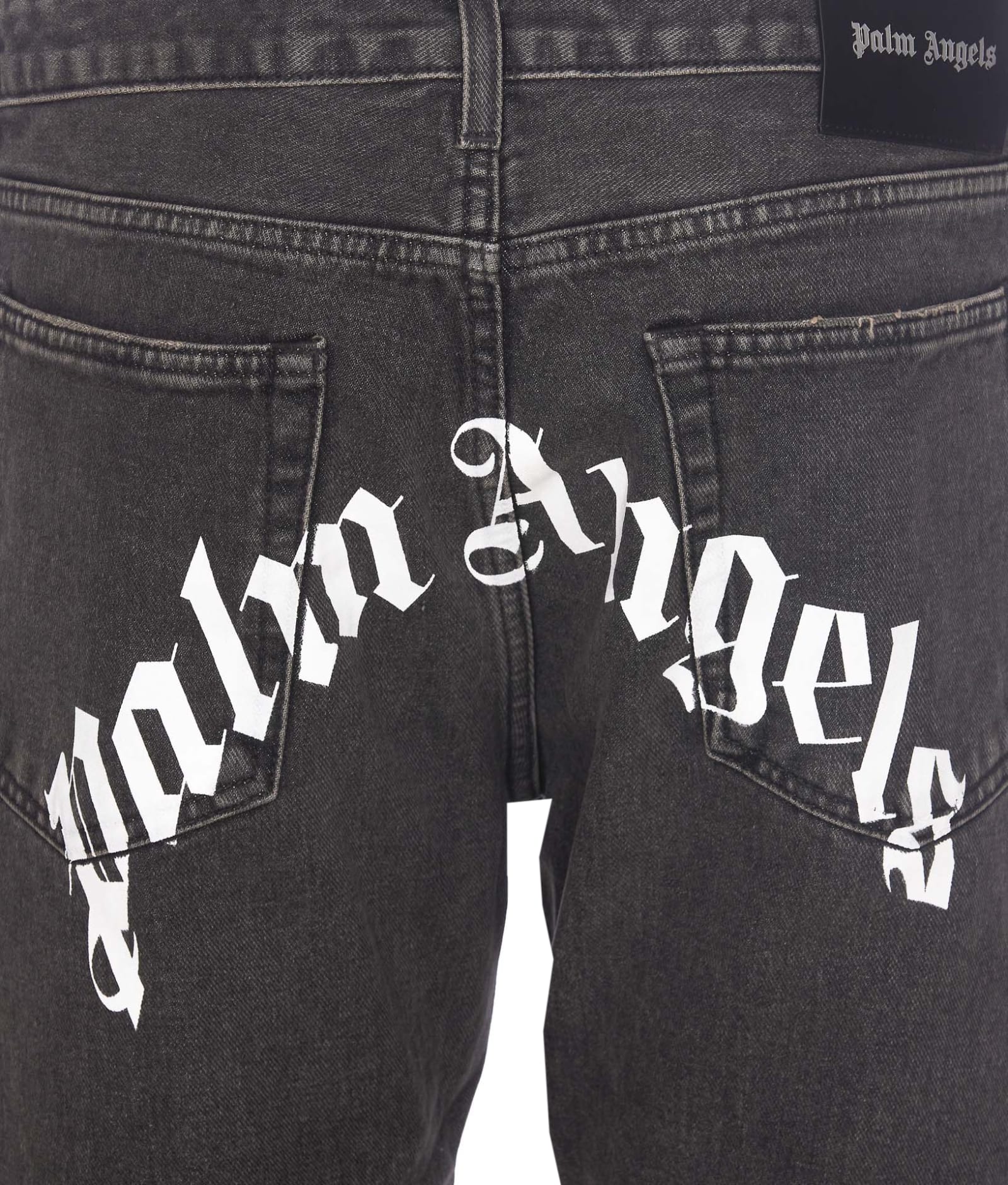 Shop Palm Angels Denim Jeans In Black