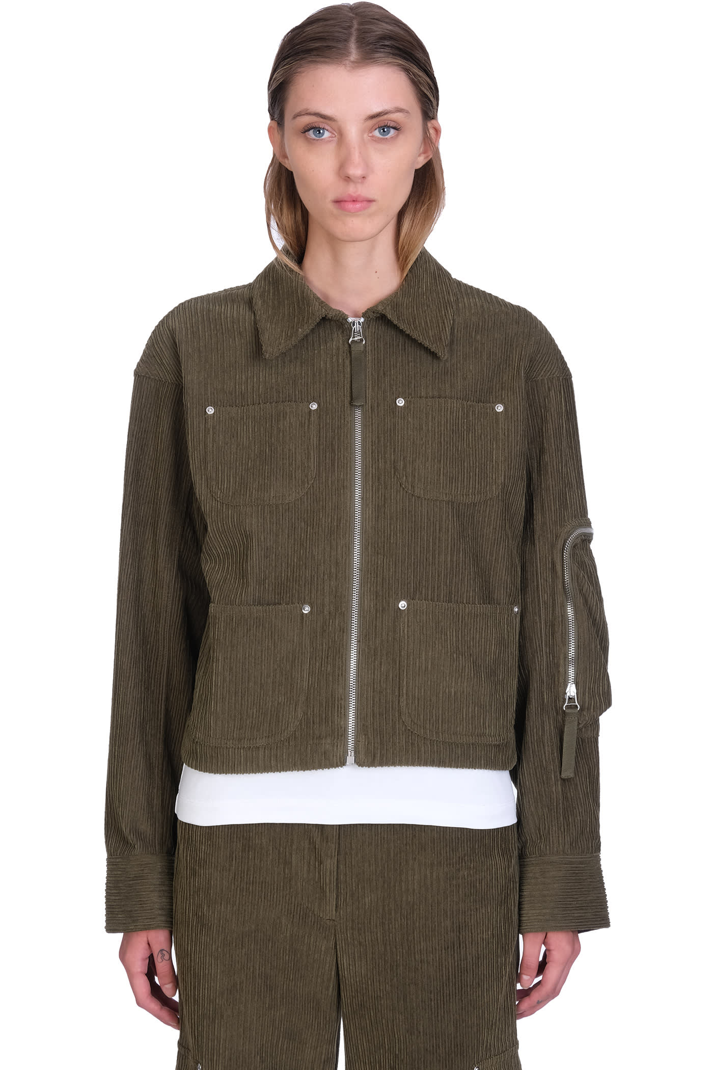 Helmut Lang Casual Jacket In Green Polyester