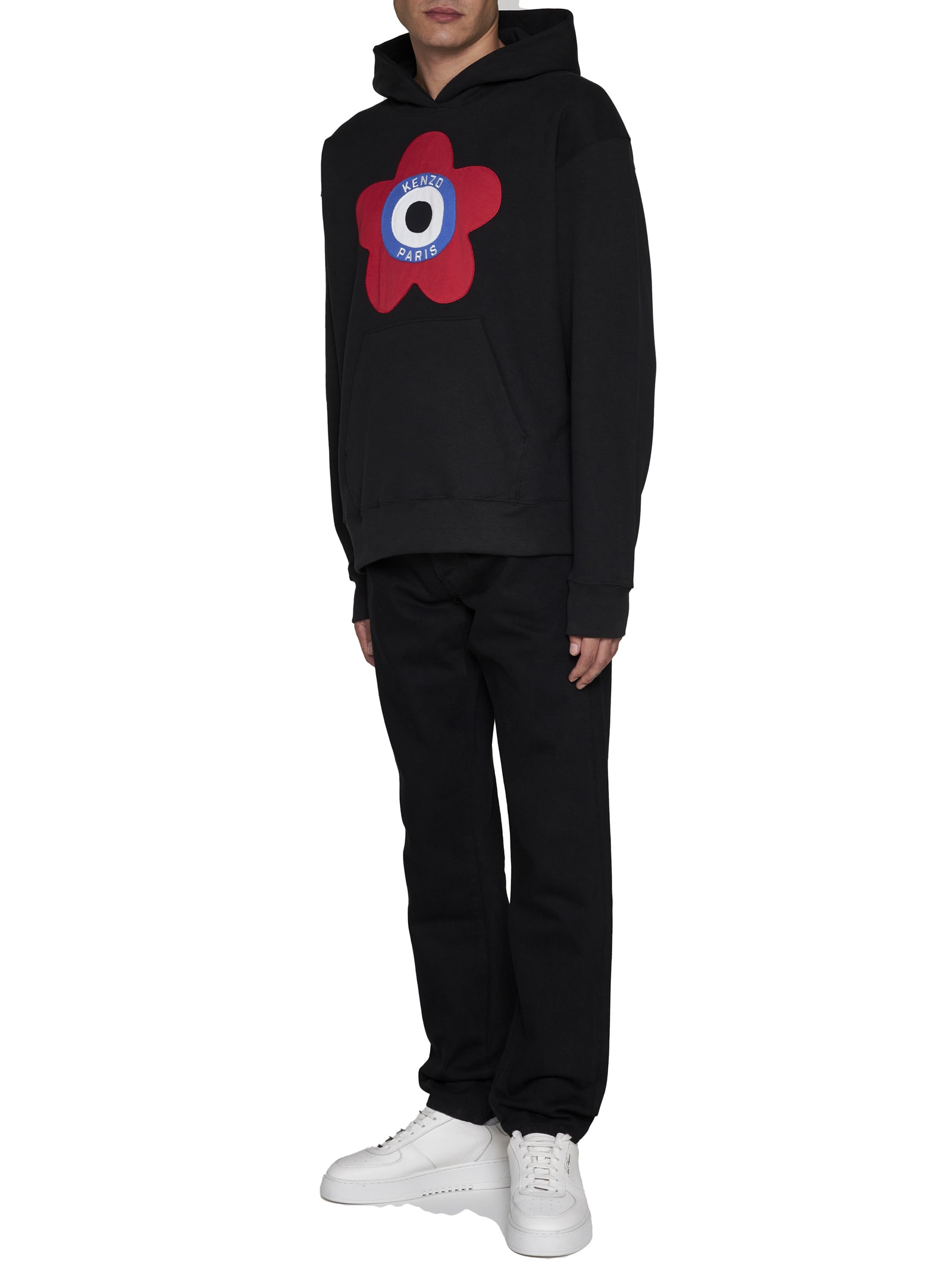 Kenzo Oversized Black Sweatshirt With Target Print In Black