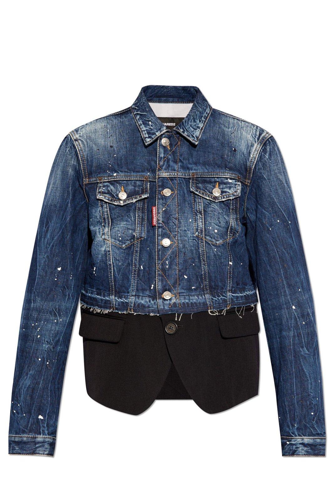 Shop Dsquared2 Layered Denim Jacket